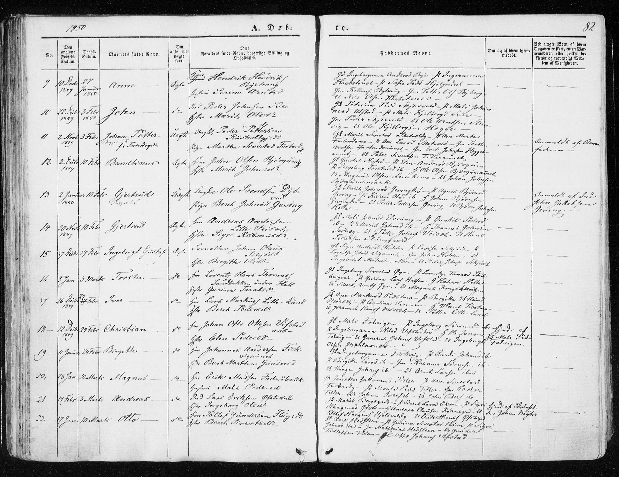 Ministerialprotokoller, klokkerbøker og fødselsregistre - Nord-Trøndelag, SAT/A-1458/709/L0074: Parish register (official) no. 709A14, 1845-1858, p. 82