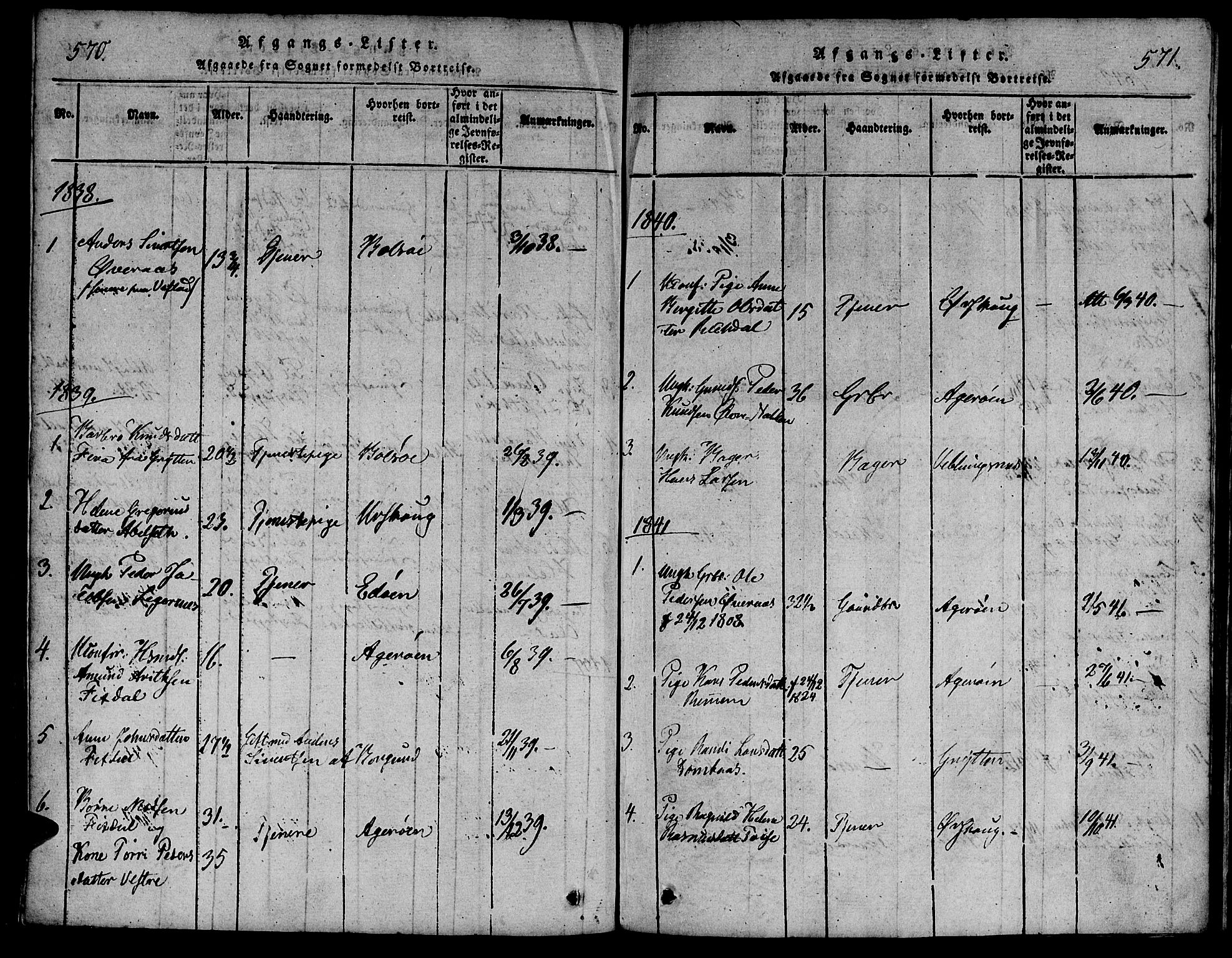 Ministerialprotokoller, klokkerbøker og fødselsregistre - Møre og Romsdal, AV/SAT-A-1454/539/L0528: Parish register (official) no. 539A01, 1818-1847, p. 570-571