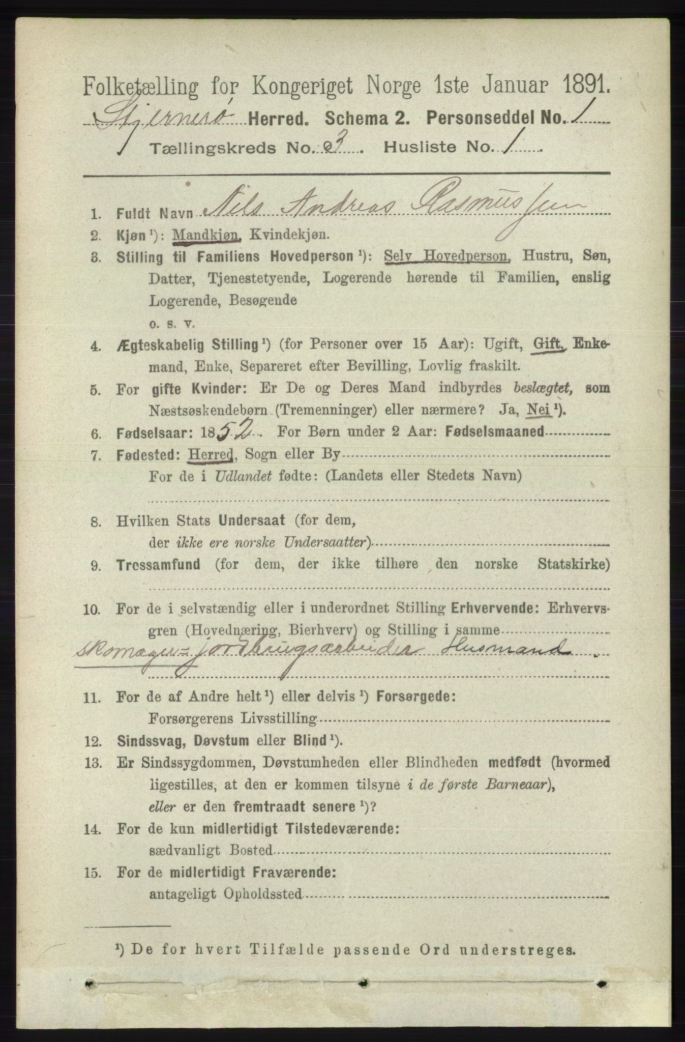 RA, 1891 census for 1140 Sjernarøy, 1891, p. 392