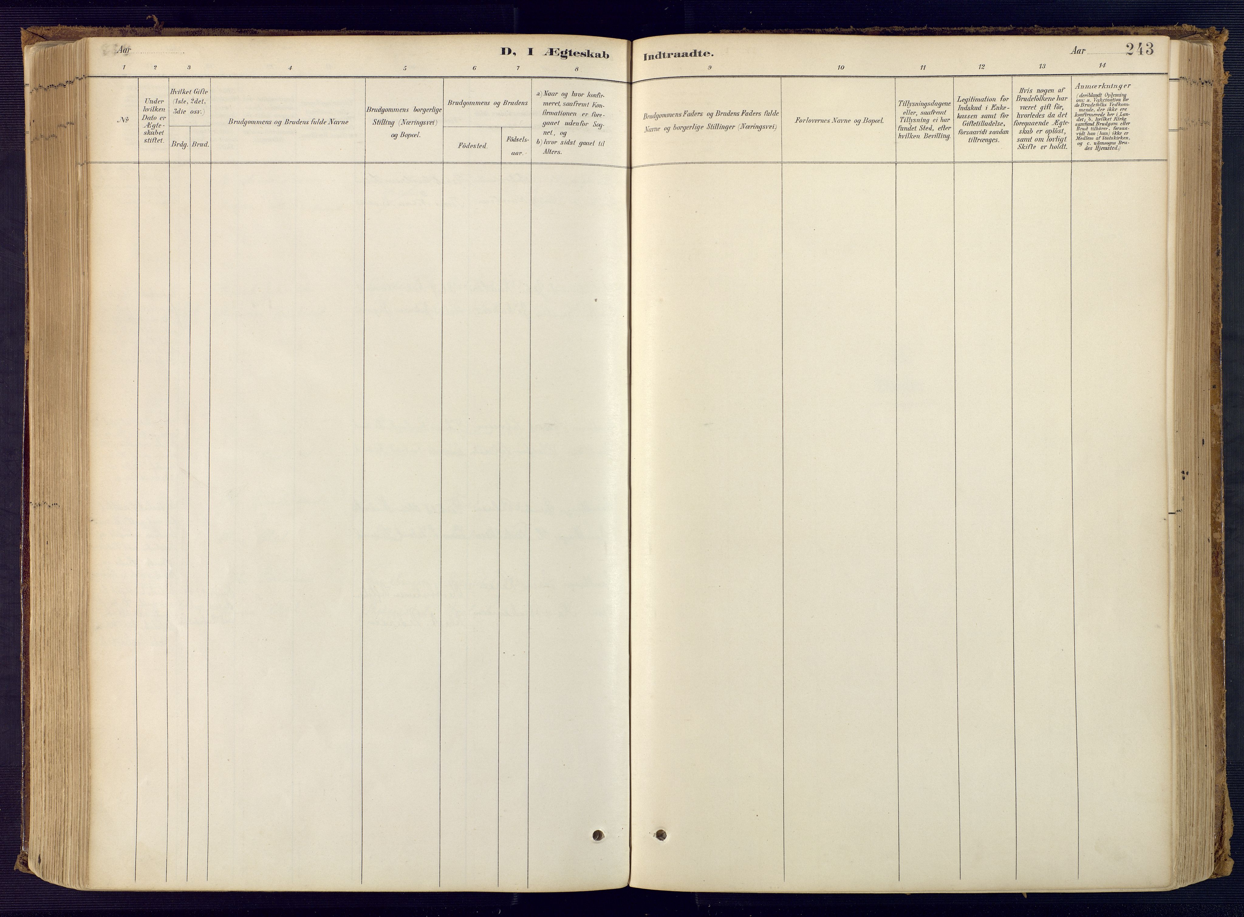 Bjelland sokneprestkontor, AV/SAK-1111-0005/F/Fa/Faa/L0004: Parish register (official) no. A 4, 1887-1923, p. 243