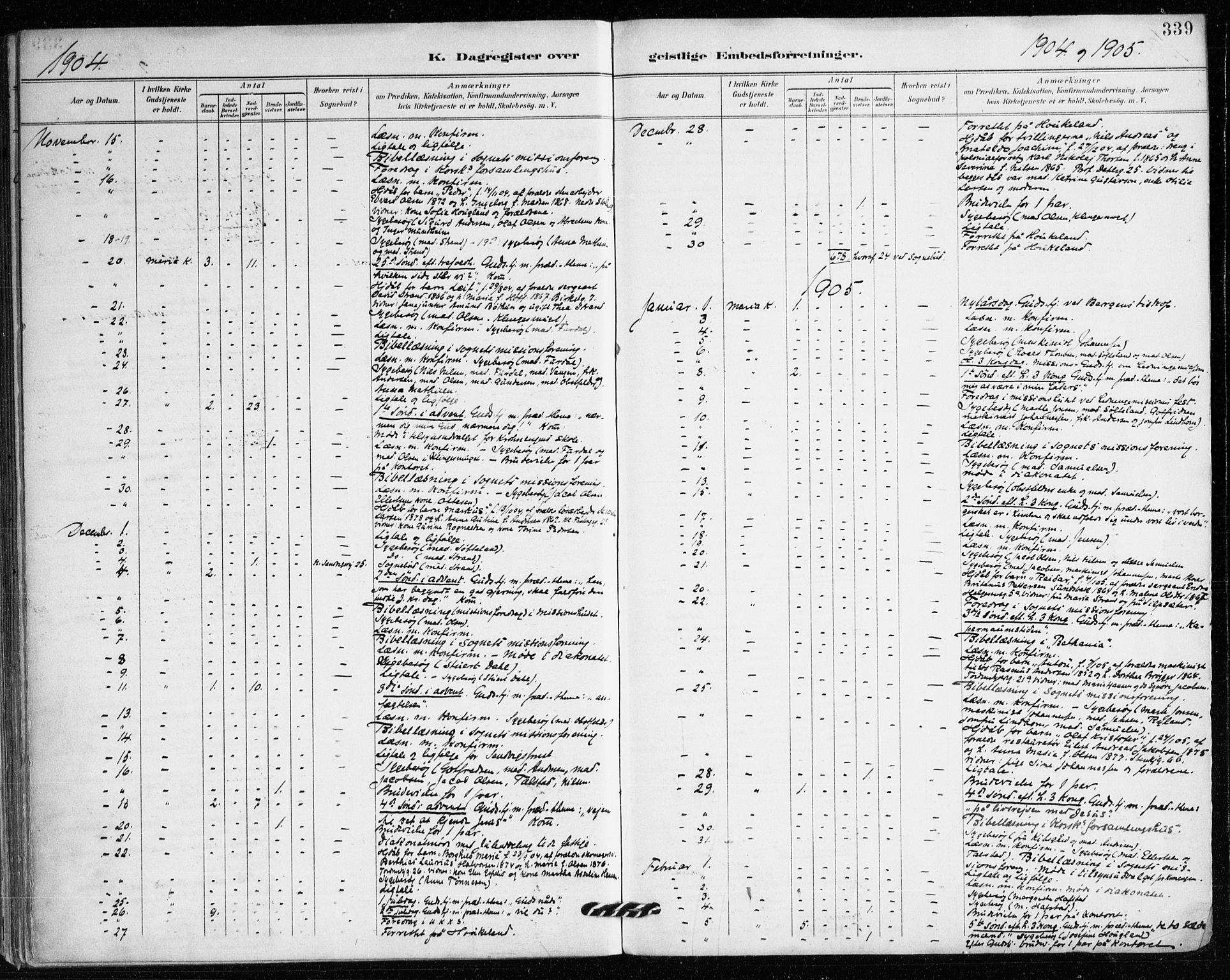 Mariakirken Sokneprestembete, SAB/A-76901/H/Haa/L0008: Parish register (official) no. A 8, 1893-1942, p. 339