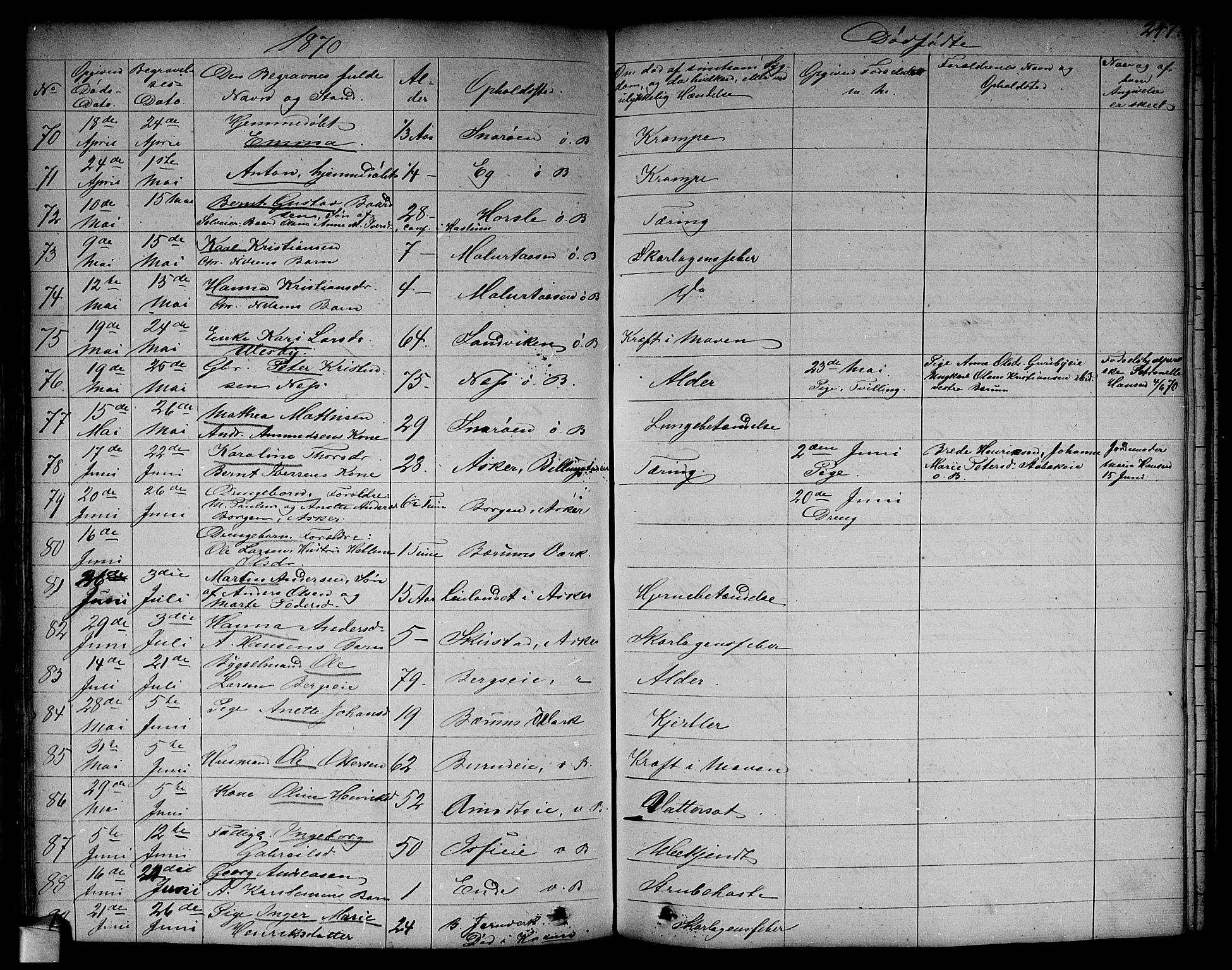 Asker prestekontor Kirkebøker, SAO/A-10256a/F/Fa/L0011: Parish register (official) no. I 11, 1825-1878, p. 247
