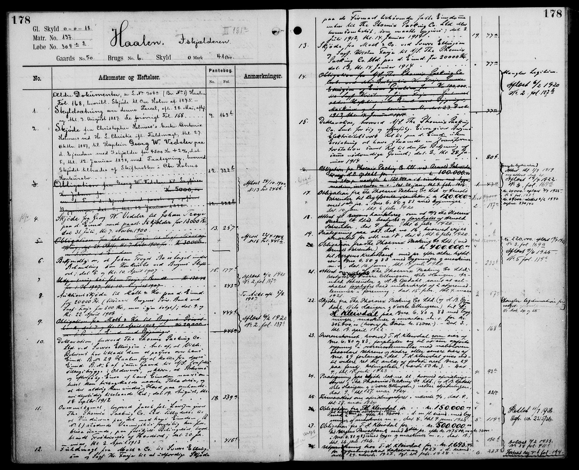 Midhordland sorenskriveri, AV/SAB-A-3001/1/G/Ga/Gab/L0110: Mortgage register no. II.A.b.110, p. 178