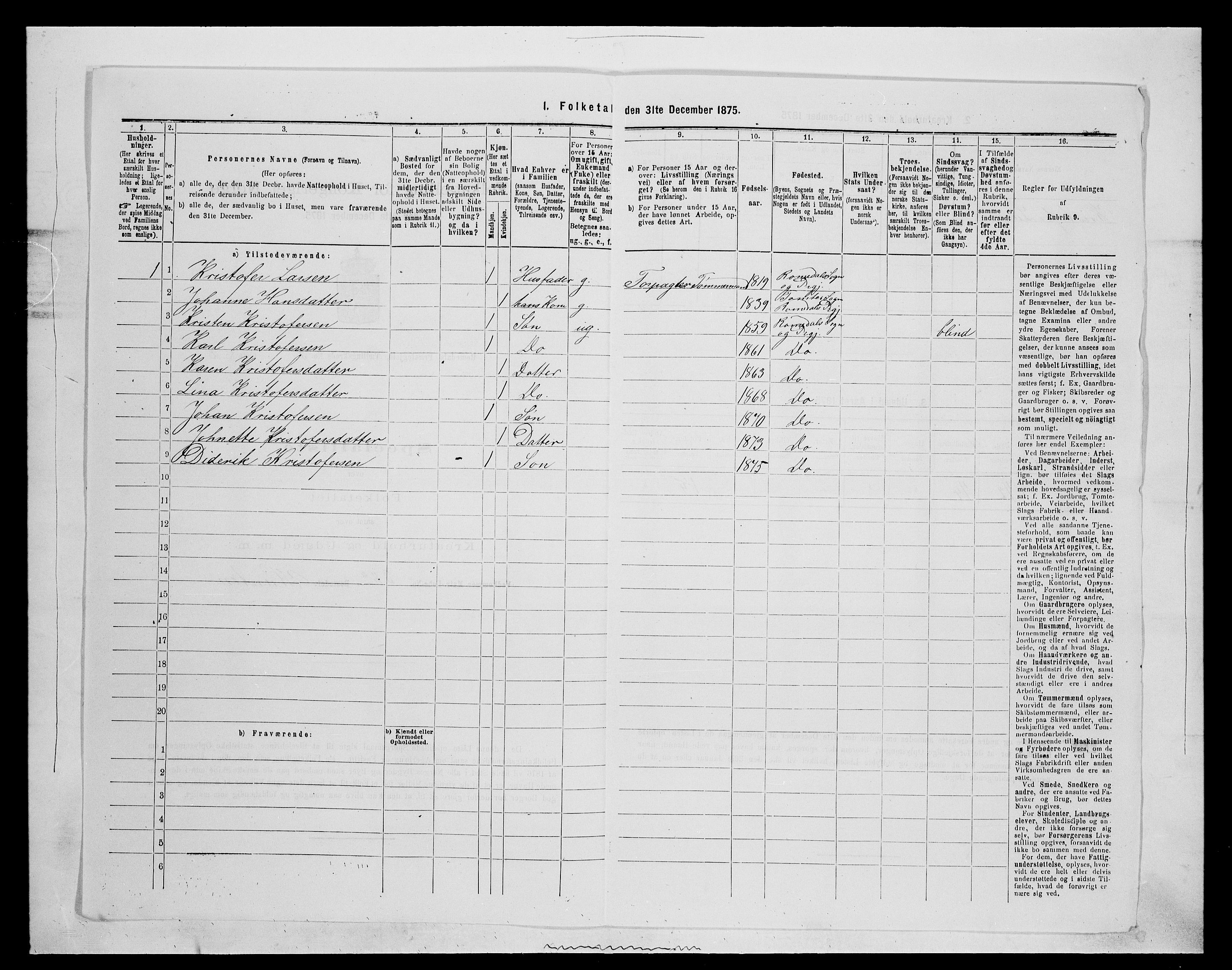 SAH, 1875 census for 0416P Romedal, 1875, p. 452