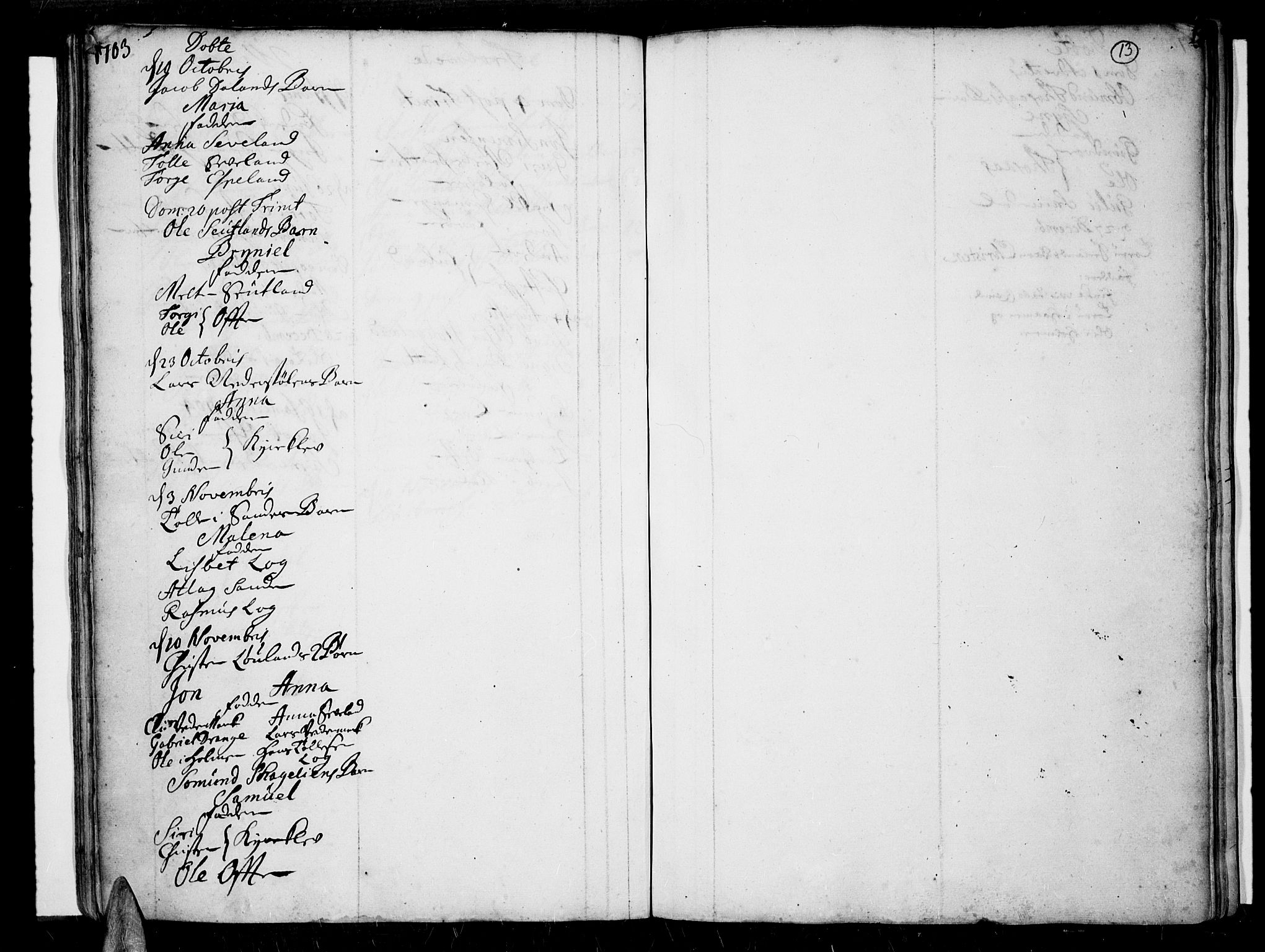 Lista sokneprestkontor, AV/SAK-1111-0027/F/Fa/L0001: Parish register (official) no. A 1 /2, 1693-1714, p. 13