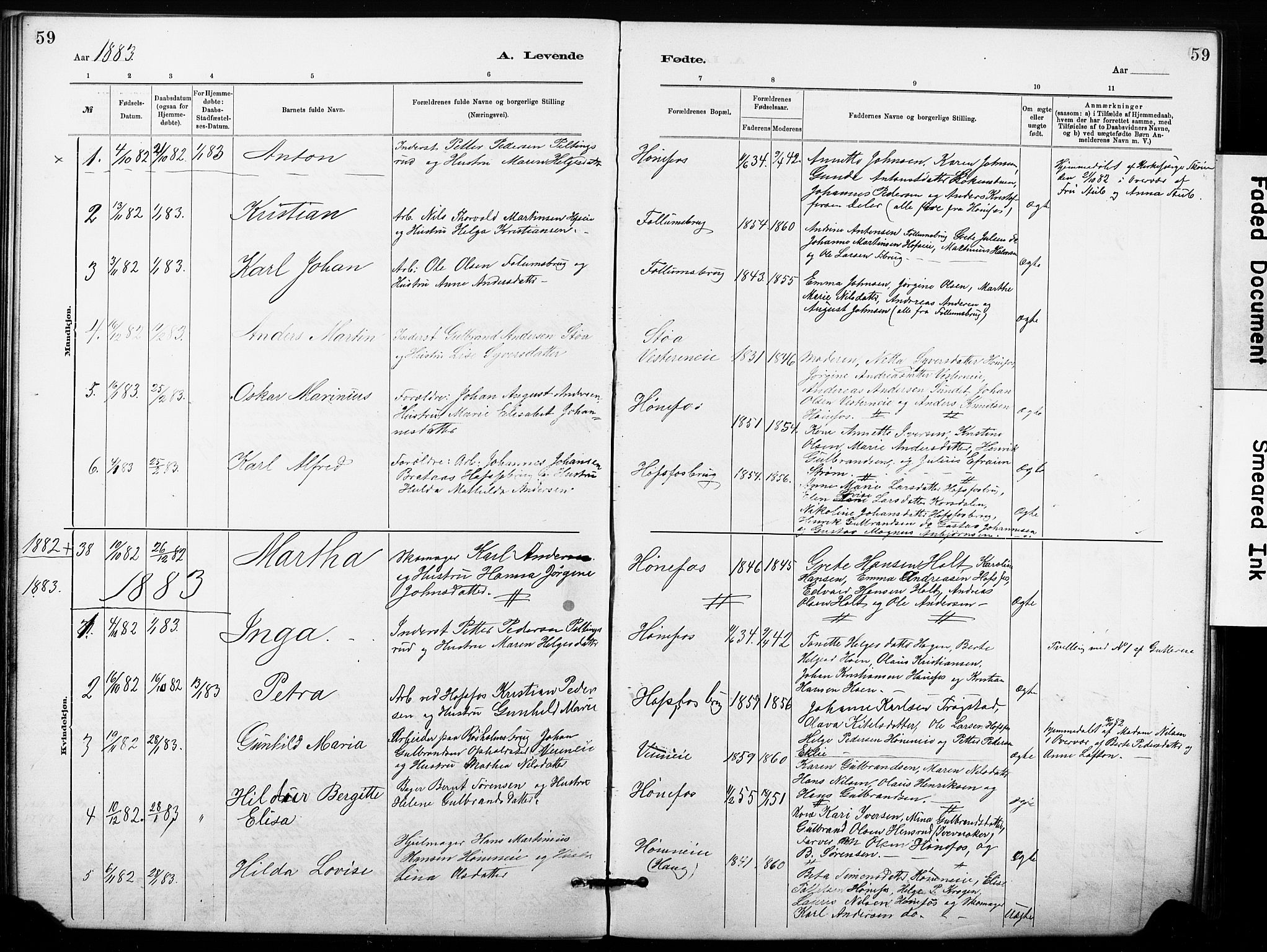Hønefoss kirkebøker, SAKO/A-609/G/Ga/L0001: Parish register (copy) no. 1, 1870-1887, p. 59