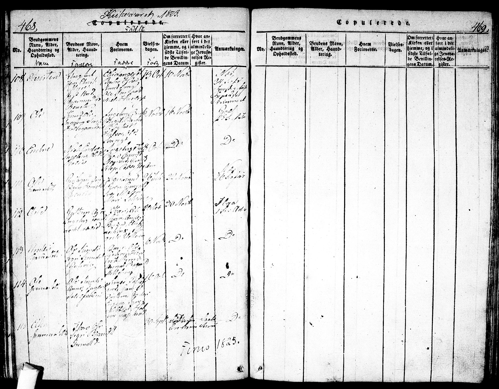 Nes kirkebøker, AV/SAKO-A-236/F/Fa/L0007: Parish register (official) no. 7, 1815-1823, p. 468-469