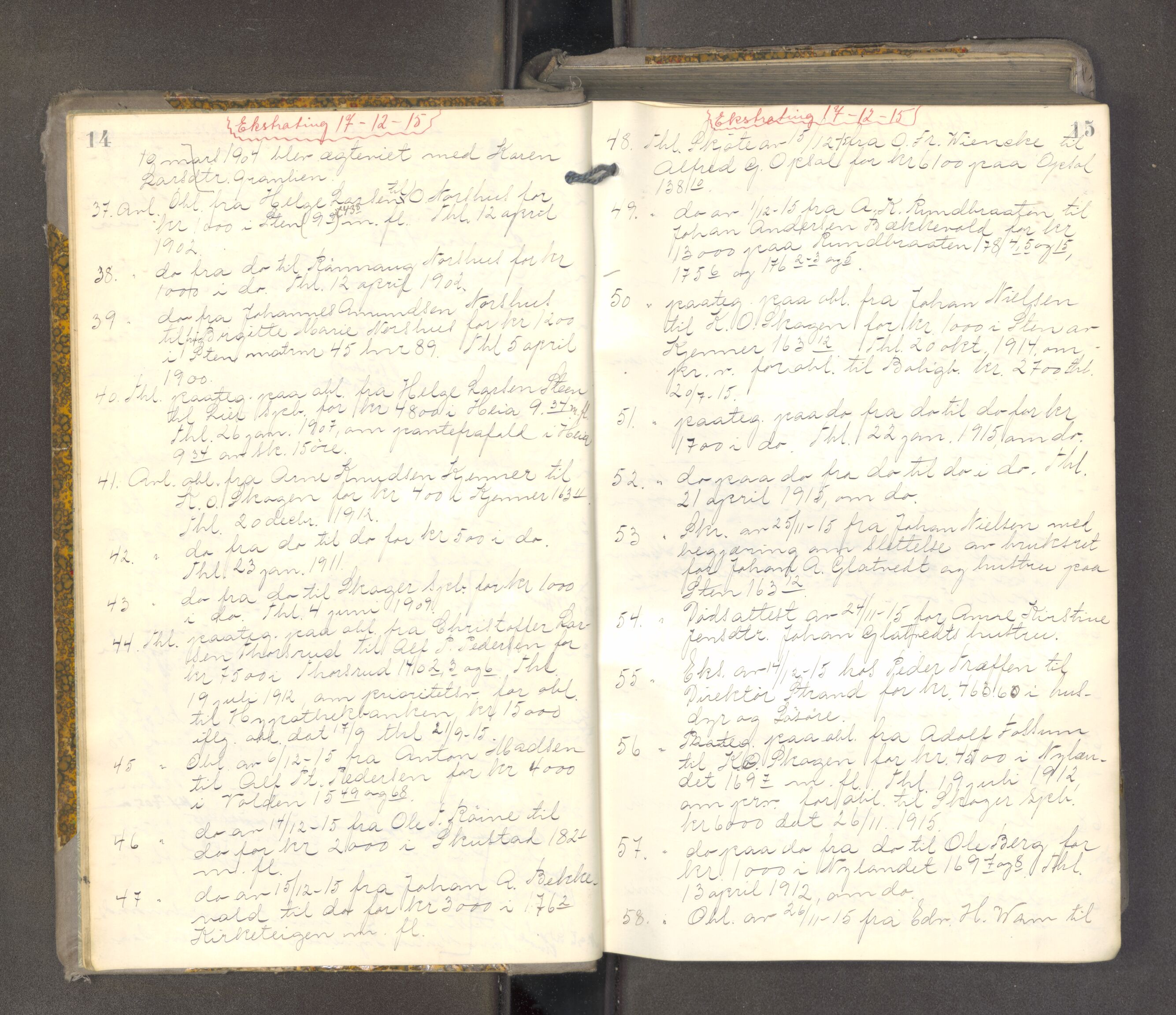 Lier, Røyken og Hurum sorenskriveri, AV/SAKO-A-89/F/Fa/L0098: Tingbok, 1915-1918, p. 14-15