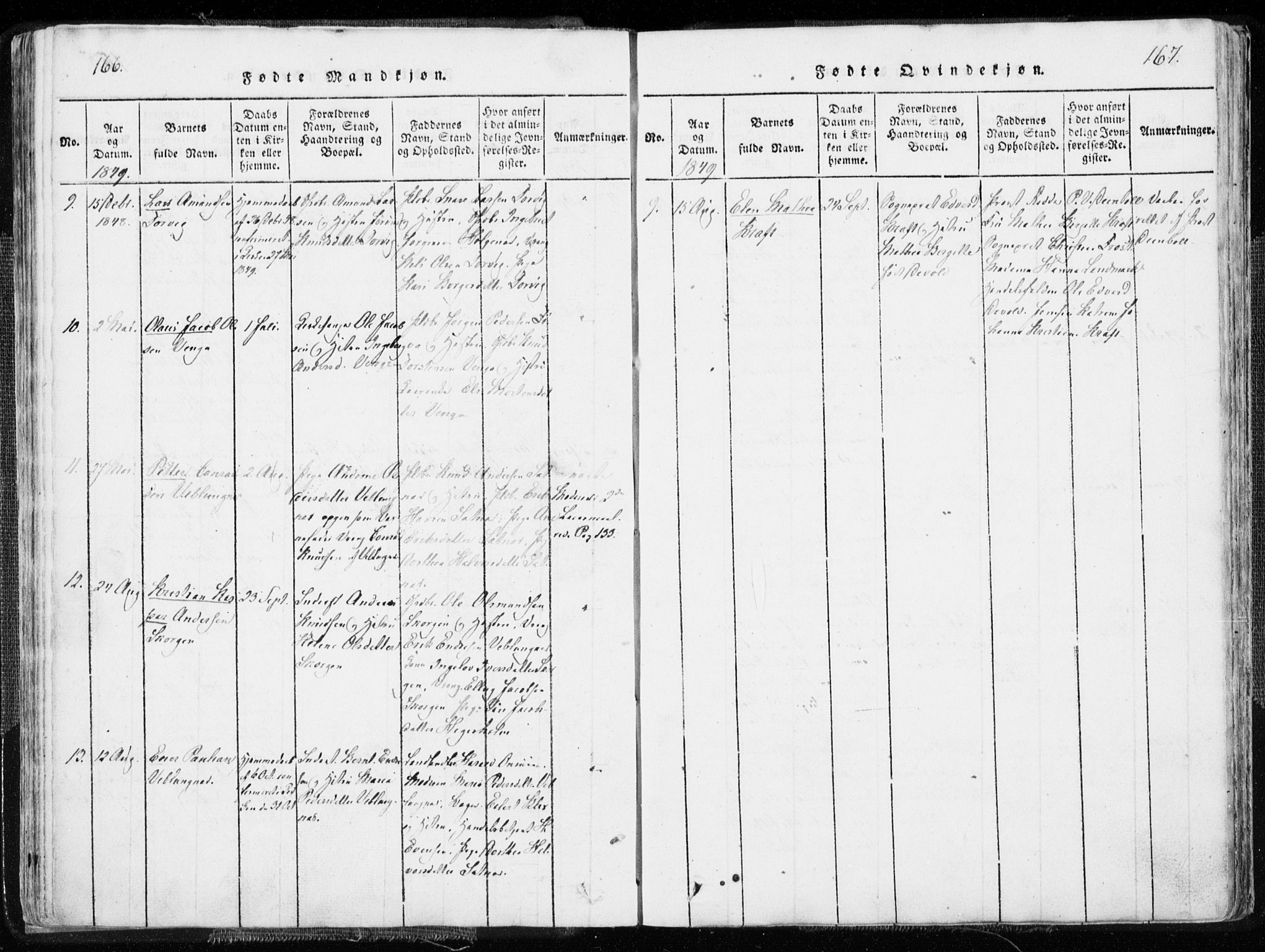 Ministerialprotokoller, klokkerbøker og fødselsregistre - Møre og Romsdal, SAT/A-1454/544/L0571: Parish register (official) no. 544A04, 1818-1853, p. 166-167