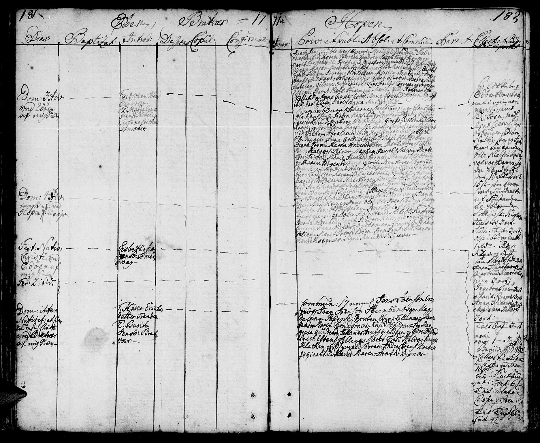 Ministerialprotokoller, klokkerbøker og fødselsregistre - Møre og Romsdal, AV/SAT-A-1454/581/L0932: Parish register (official) no. 581A02, 1767-1823, p. 181-182