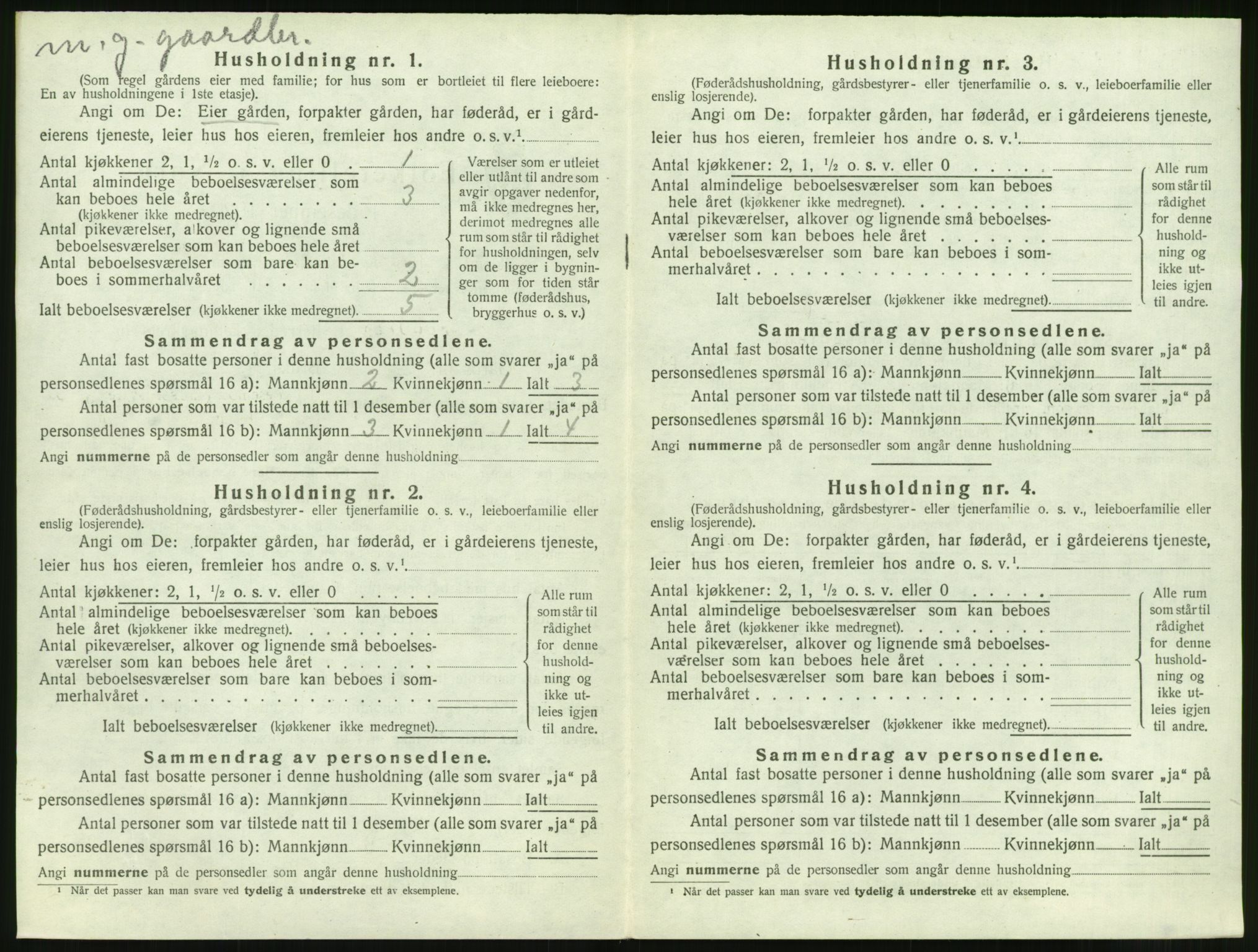 SAT, 1920 census for Vatne, 1920, p. 169