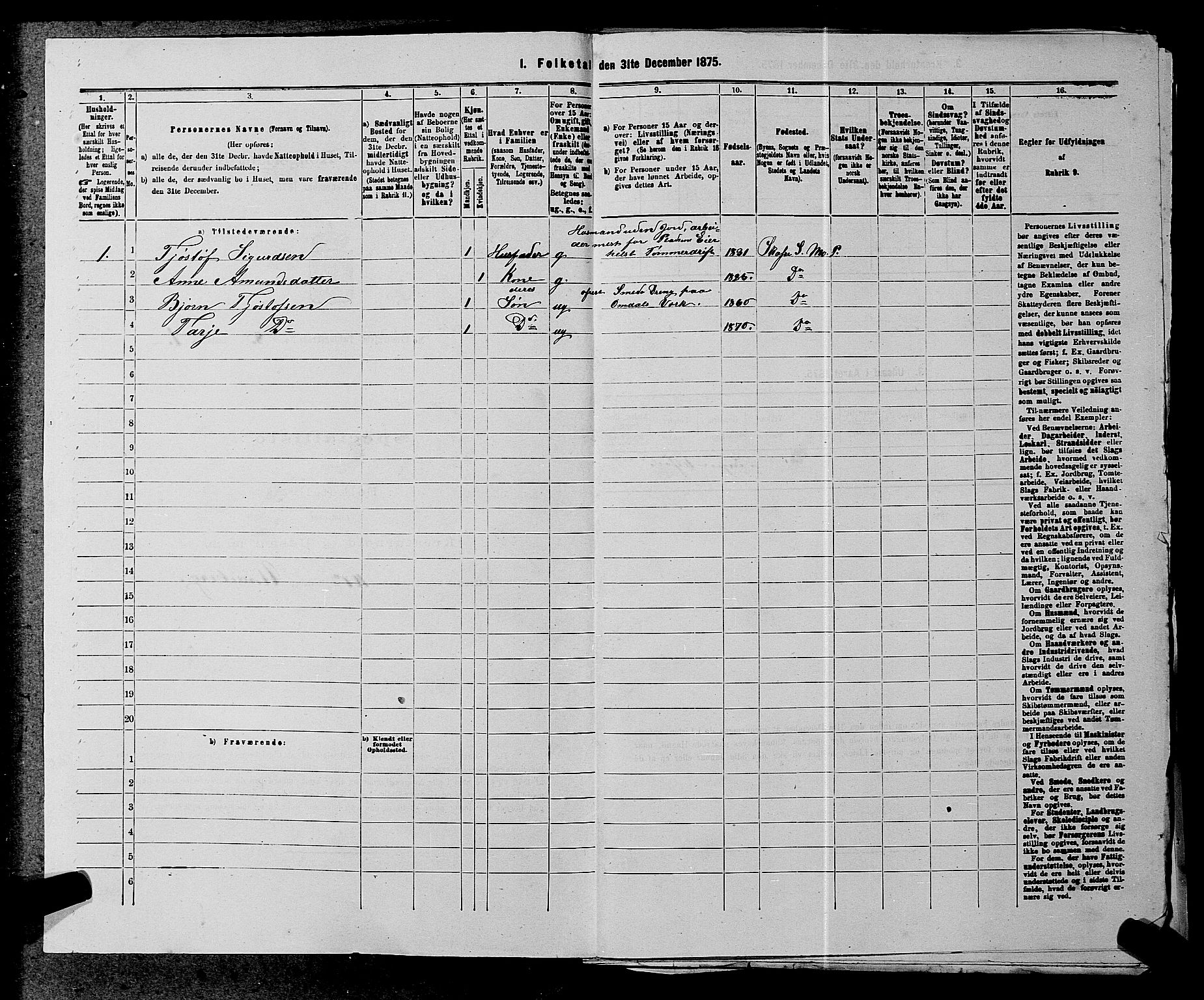 SAKO, 1875 census for 0832P Mo, 1875, p. 613