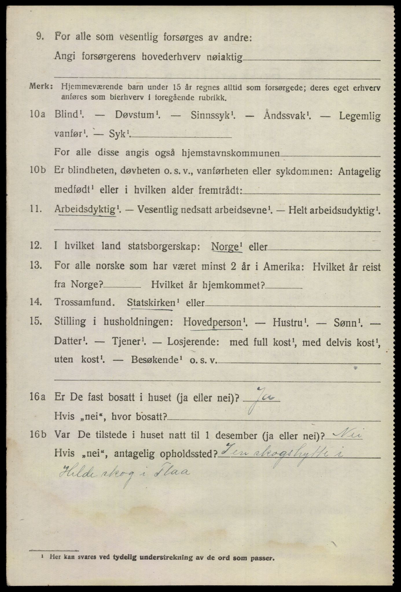 SAKO, 1920 census for Flå, 1920, p. 2622