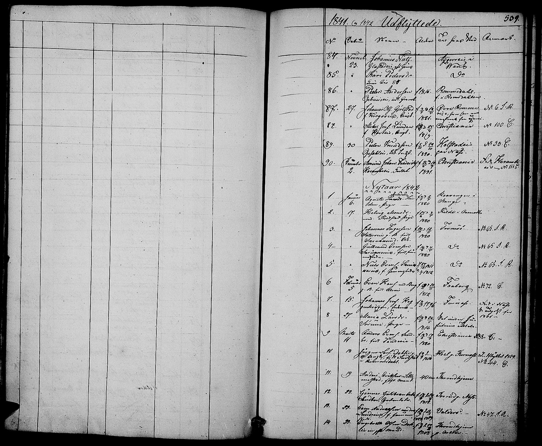 Ringsaker prestekontor, AV/SAH-PREST-014/L/La/L0005: Parish register (copy) no. 5, 1839-1850, p. 539