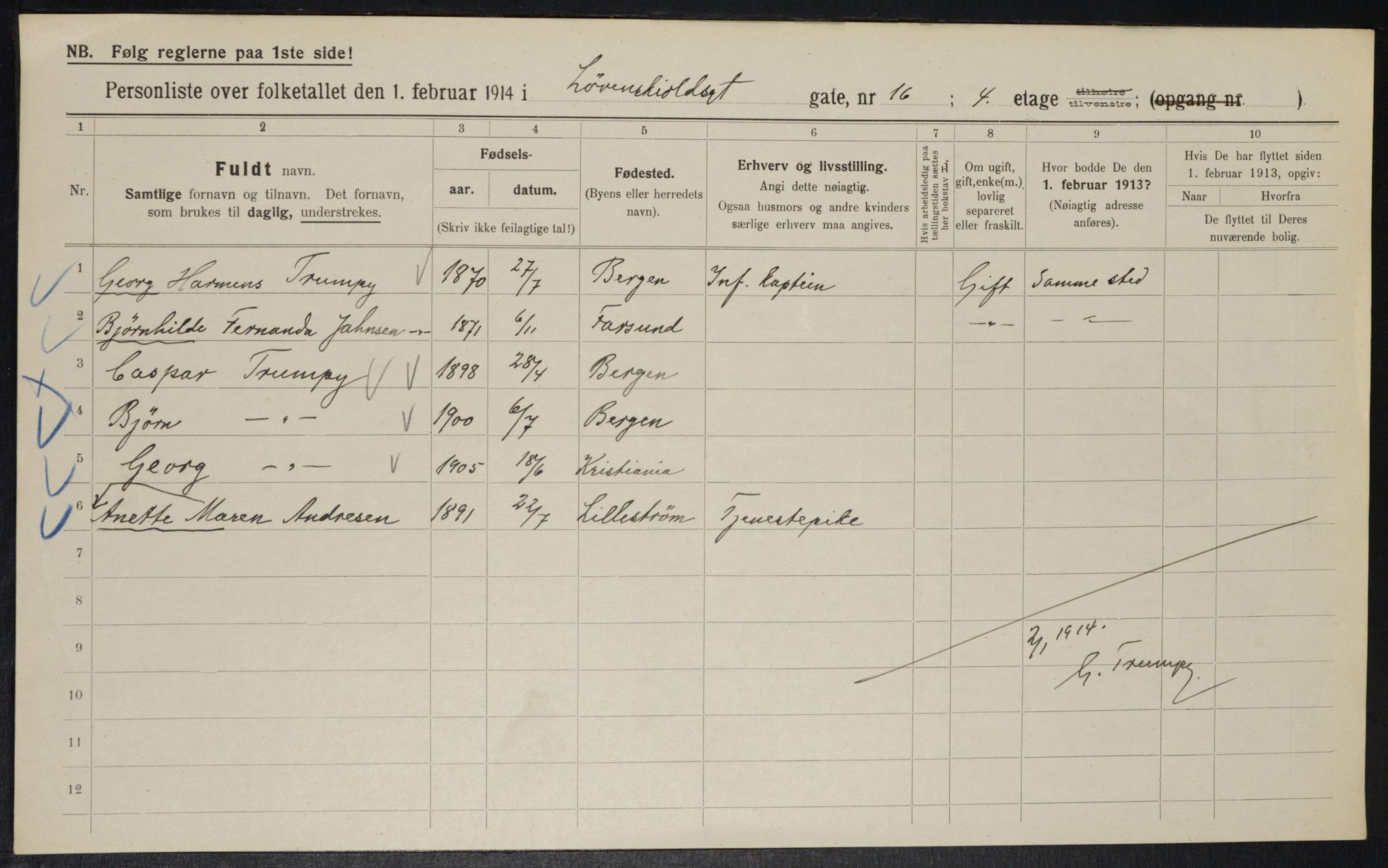 OBA, Municipal Census 1914 for Kristiania, 1914, p. 58983