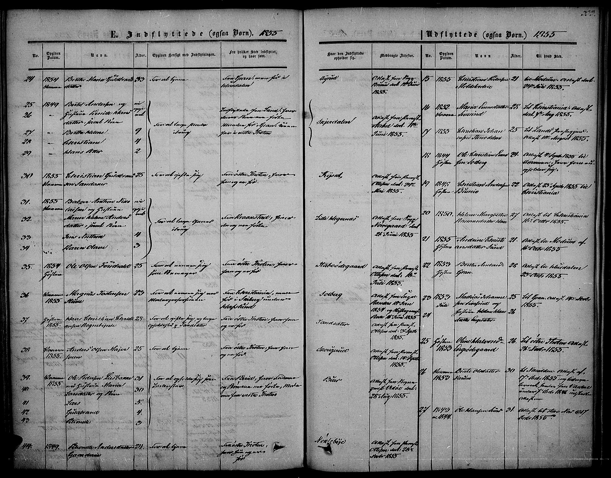 Vestre Toten prestekontor, SAH/PREST-108/H/Ha/Haa/L0005: Parish register (official) no. 5, 1850-1855, p. 333