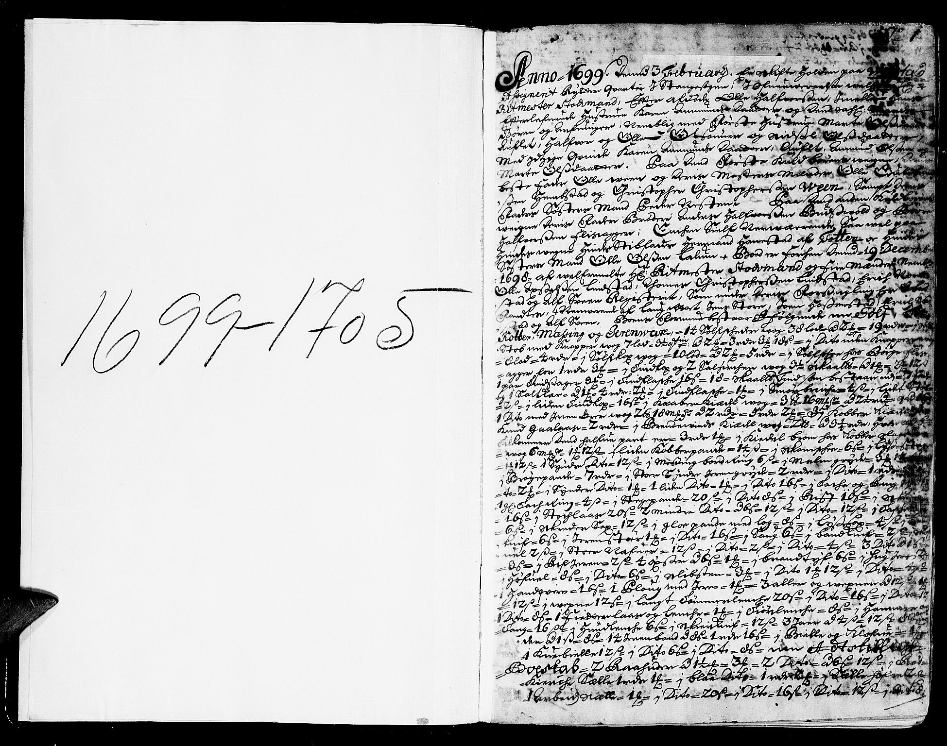 Hedemarken sorenskriveri, SAH/TING-034/J/Ja/L0003: Skifteprotokoll, 1699-1705, p. 0b-1a