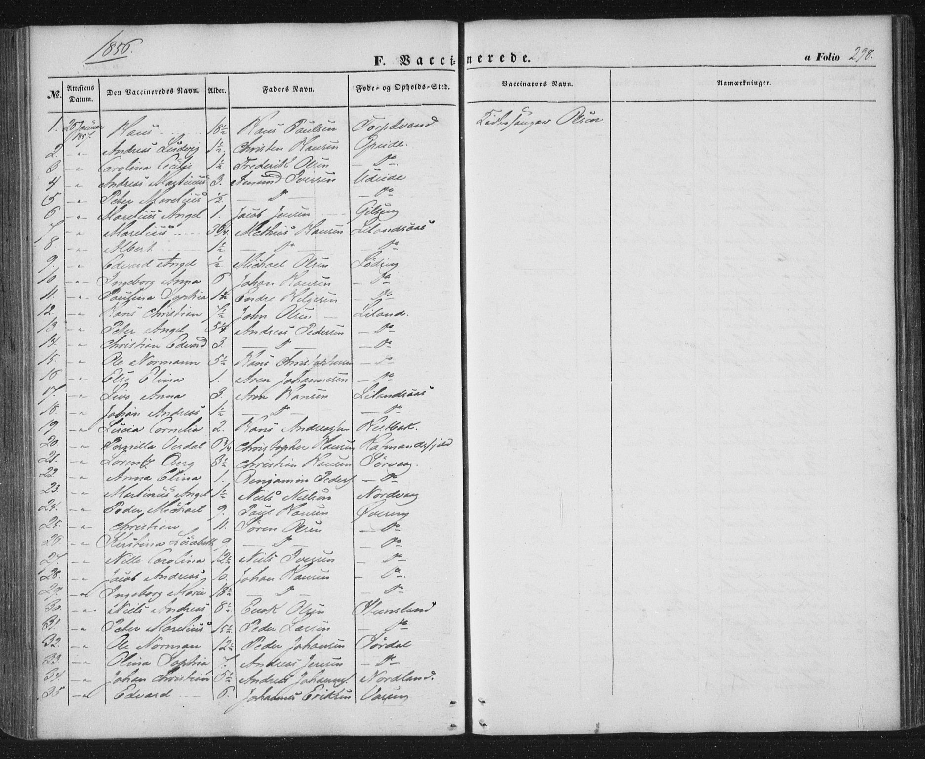 Ministerialprotokoller, klokkerbøker og fødselsregistre - Nordland, AV/SAT-A-1459/859/L0844: Parish register (official) no. 859A04, 1849-1862, p. 298