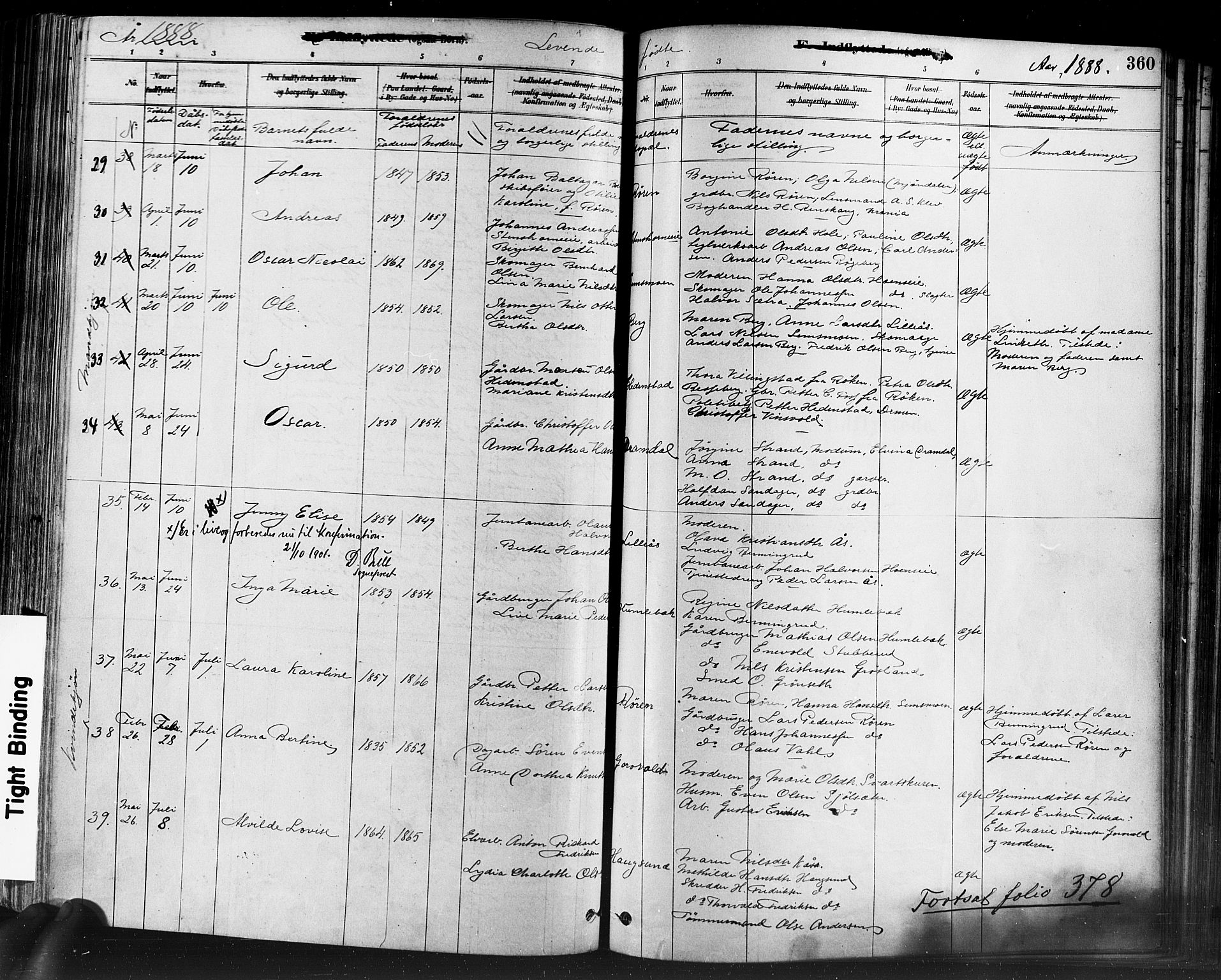 Eiker kirkebøker, SAKO/A-4/F/Fb/L0001: Parish register (official) no. II 1, 1878-1888, p. 360