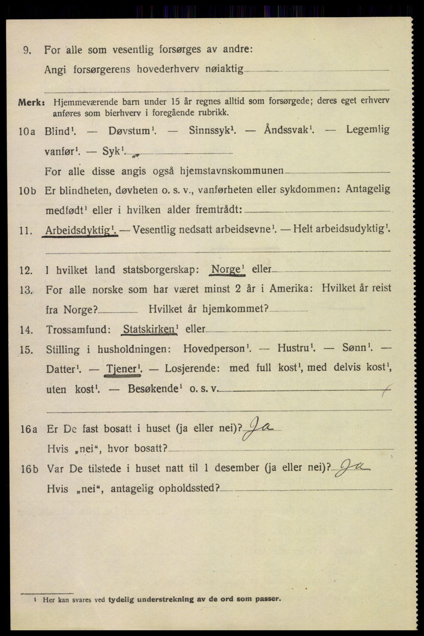 SAH, 1920 census for Lillehammer, 1920, p. 4137