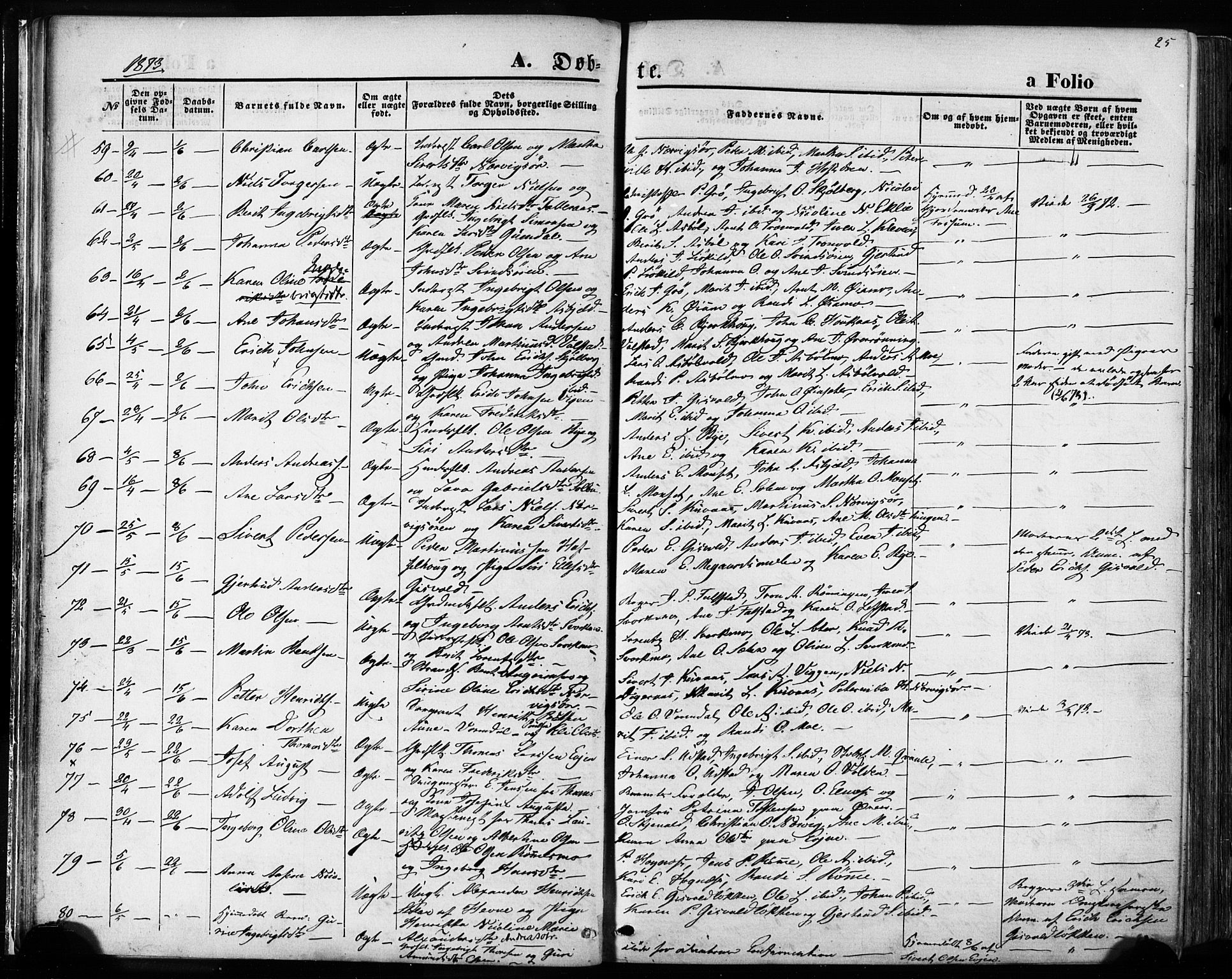Ministerialprotokoller, klokkerbøker og fødselsregistre - Sør-Trøndelag, SAT/A-1456/668/L0807: Parish register (official) no. 668A07, 1870-1880, p. 25