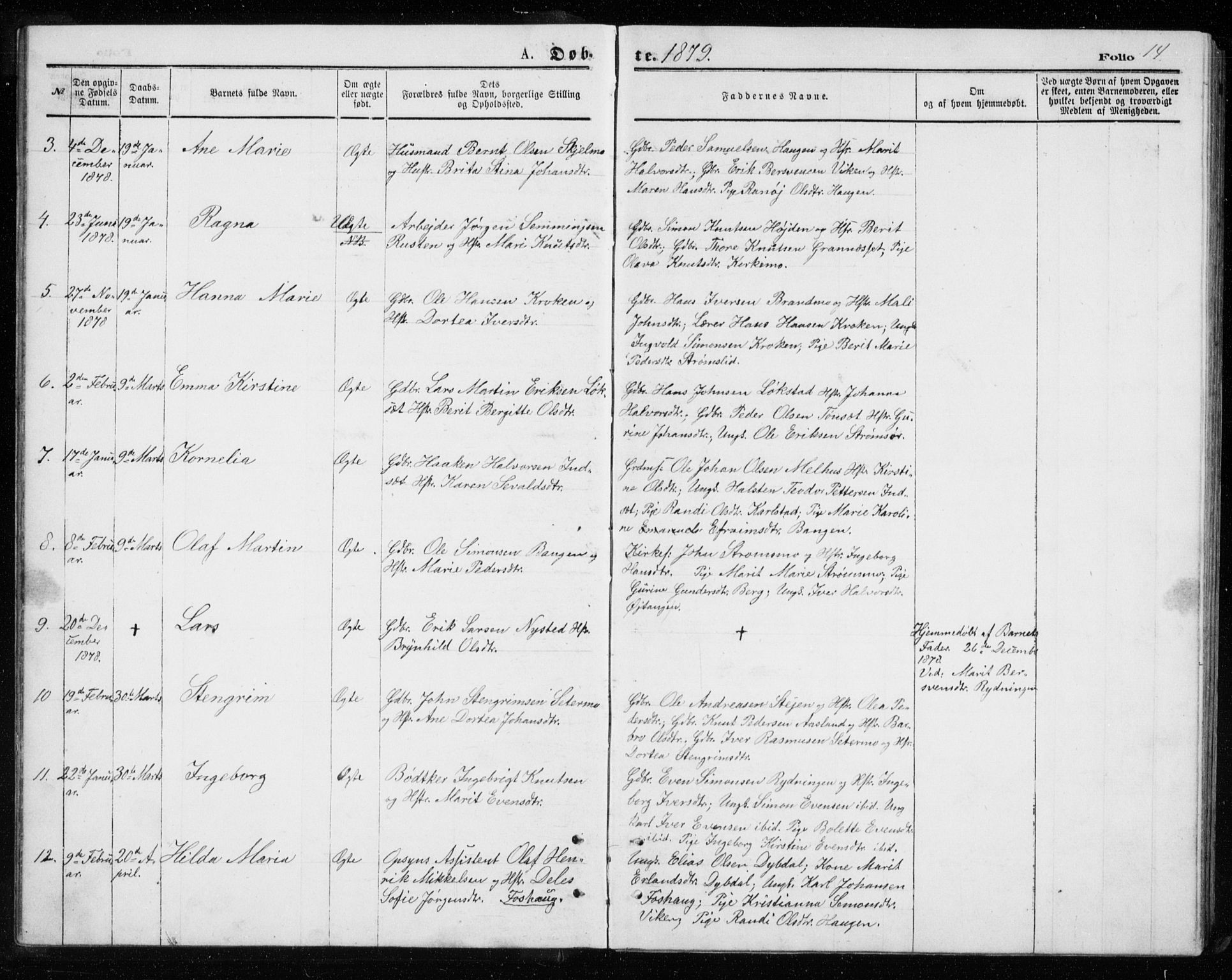 Målselv sokneprestembete, AV/SATØ-S-1311/G/Ga/Gab/L0007klokker: Parish register (copy) no. 7, 1876-1895, p. 14