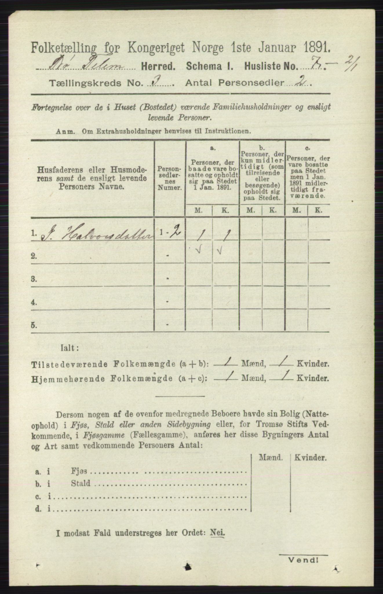 RA, 1891 census for 0821 Bø, 1891, p. 982