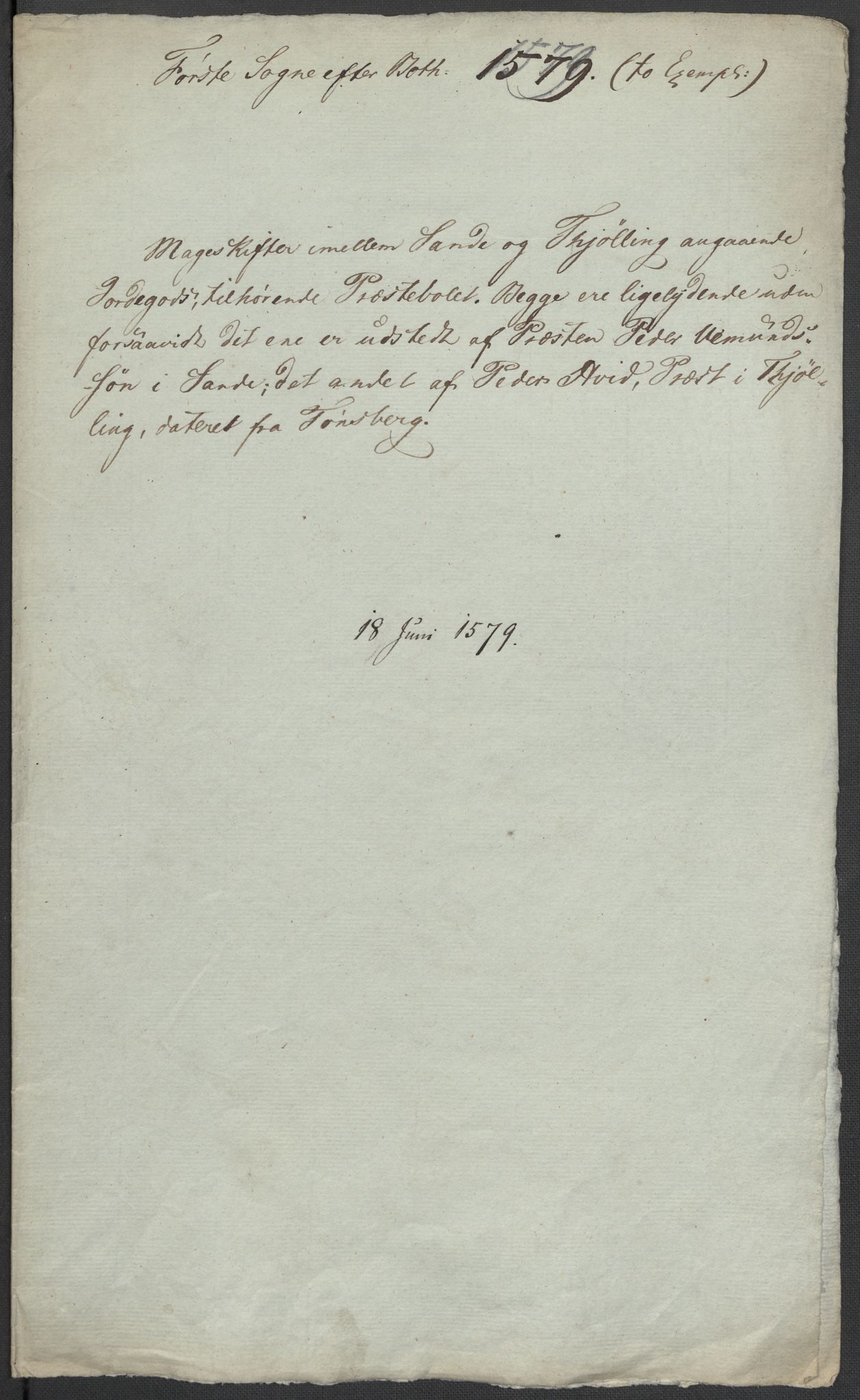 Riksarkivets diplomsamling, AV/RA-EA-5965/F02/L0081: Dokumenter, 1579, p. 22