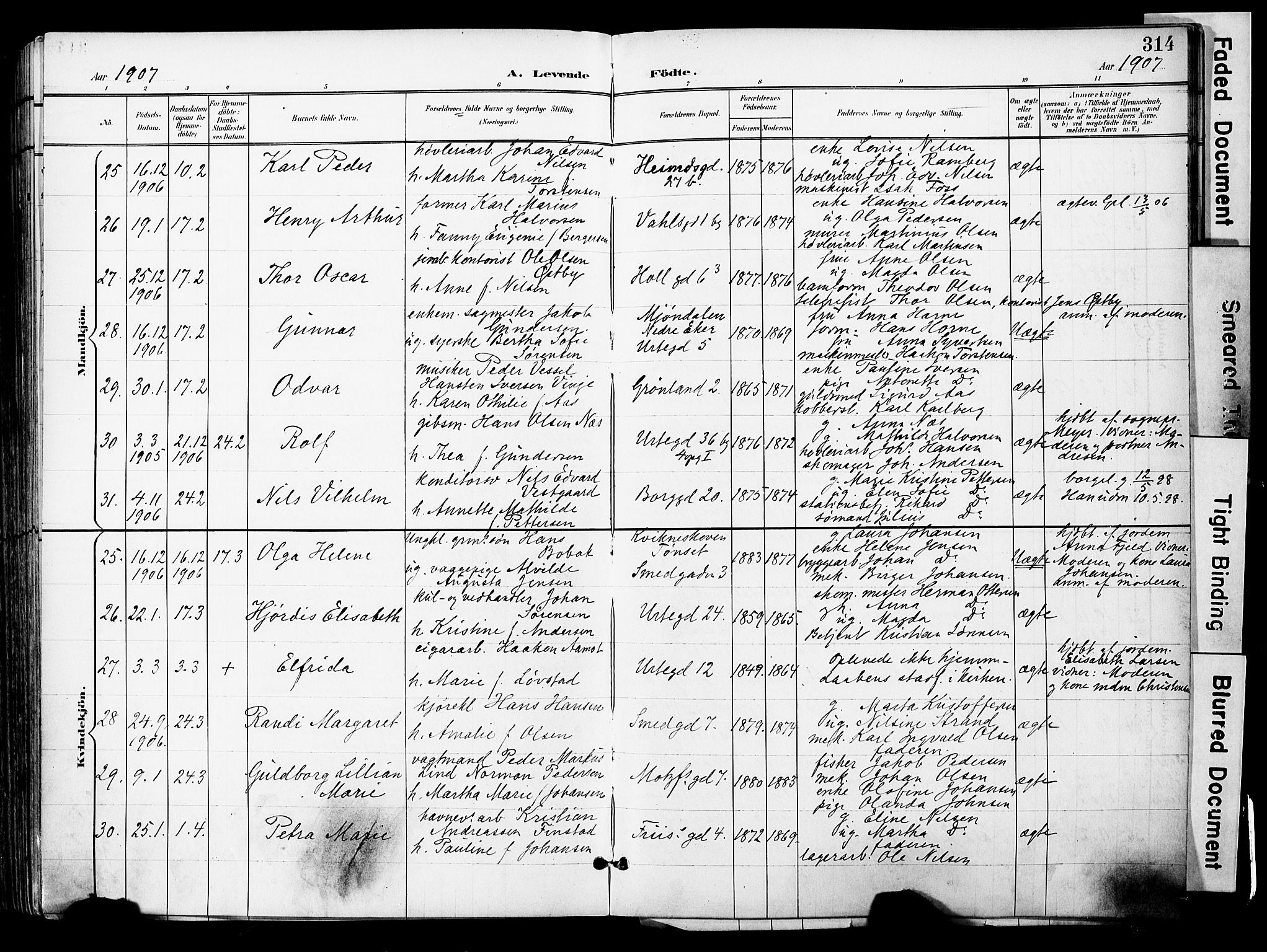 Grønland prestekontor Kirkebøker, AV/SAO-A-10848/F/Fa/L0014: Parish register (official) no. 14, 1900-1911, p. 314