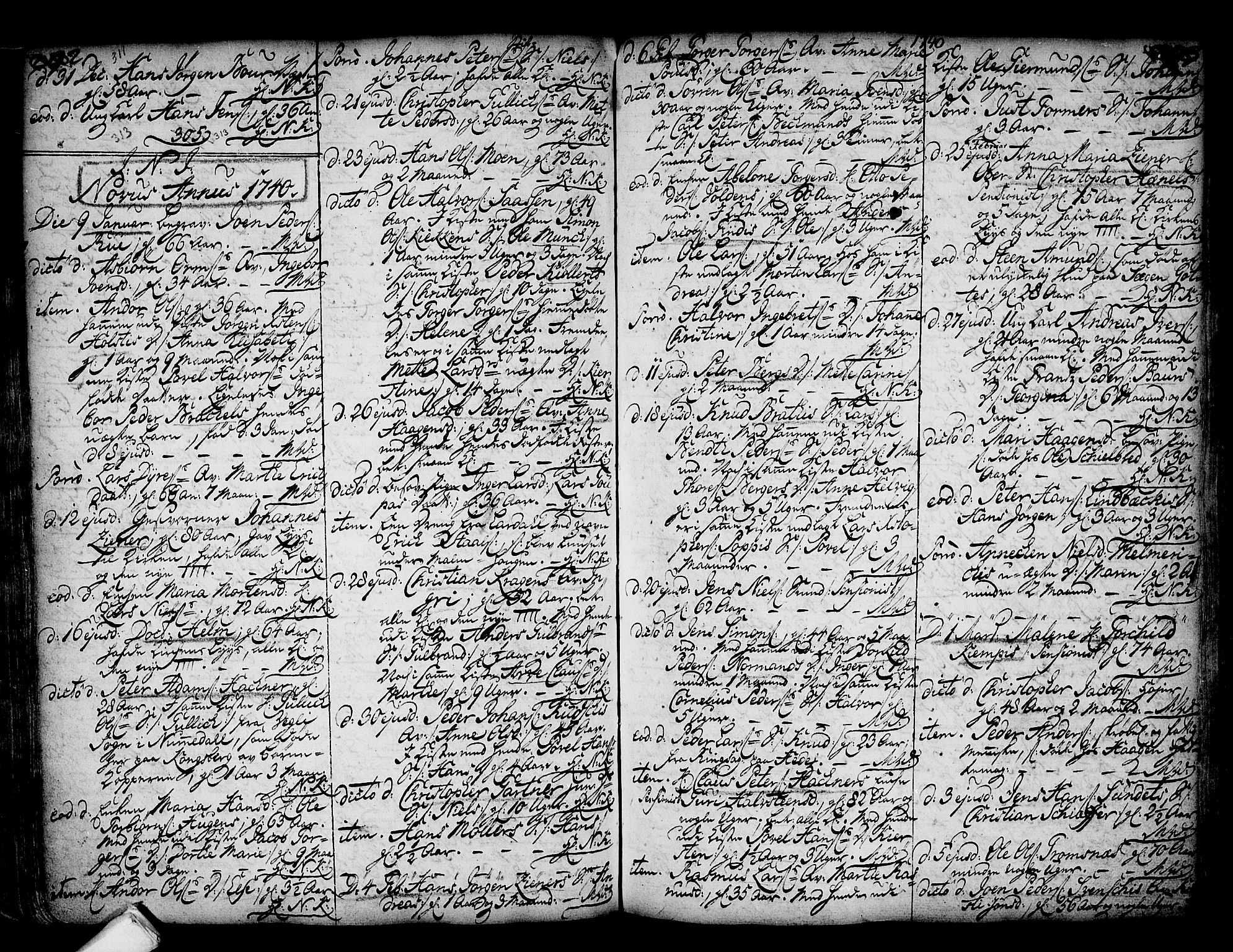 Kongsberg kirkebøker, SAKO/A-22/F/Fa/L0002: Parish register (official) no. I 2, 1721-1743, p. 292-293