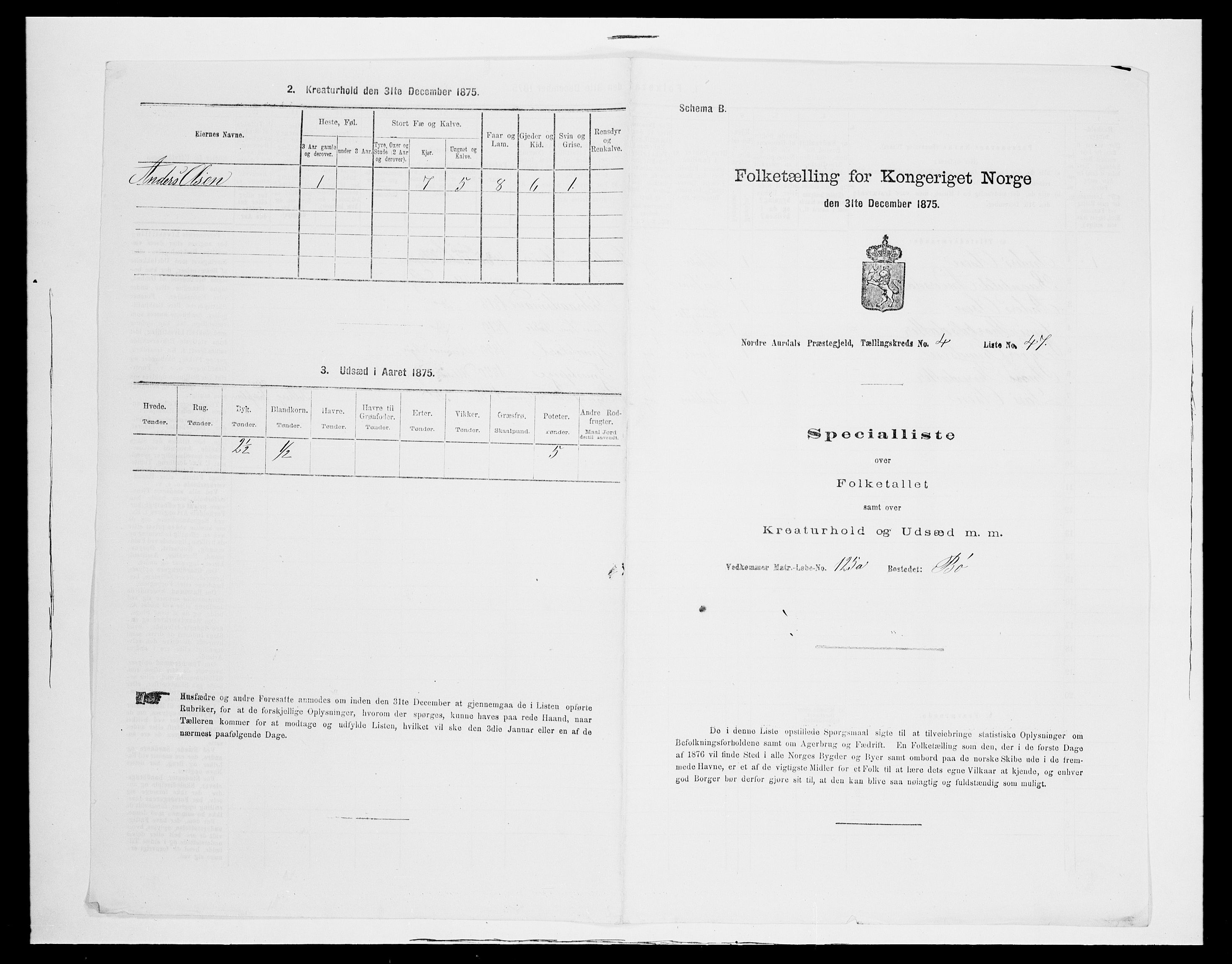 SAH, 1875 census for 0542P Nord-Aurdal, 1875, p. 704