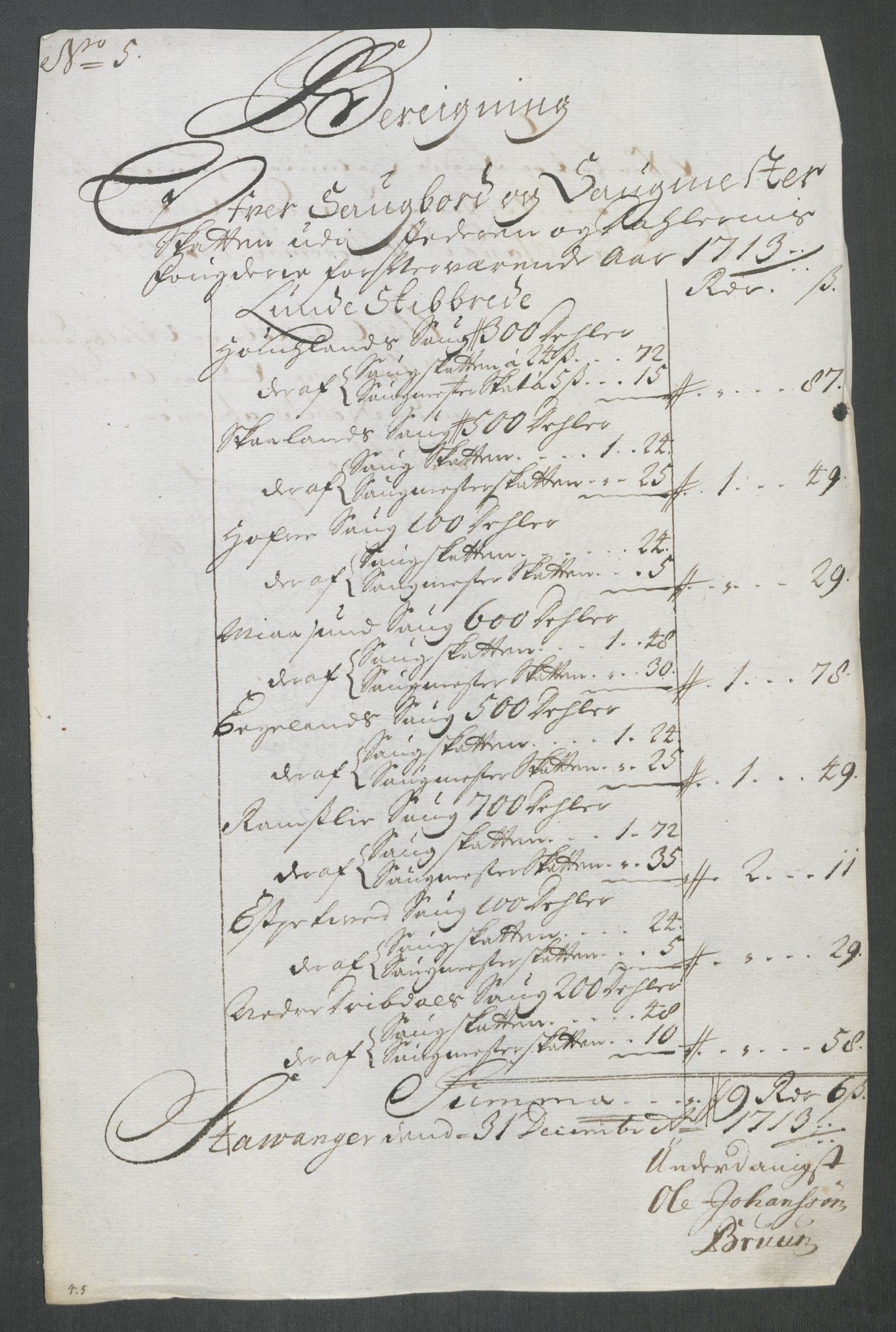 Rentekammeret inntil 1814, Reviderte regnskaper, Fogderegnskap, RA/EA-4092/R46/L2738: Fogderegnskap Jæren og Dalane, 1713-1714, p. 35