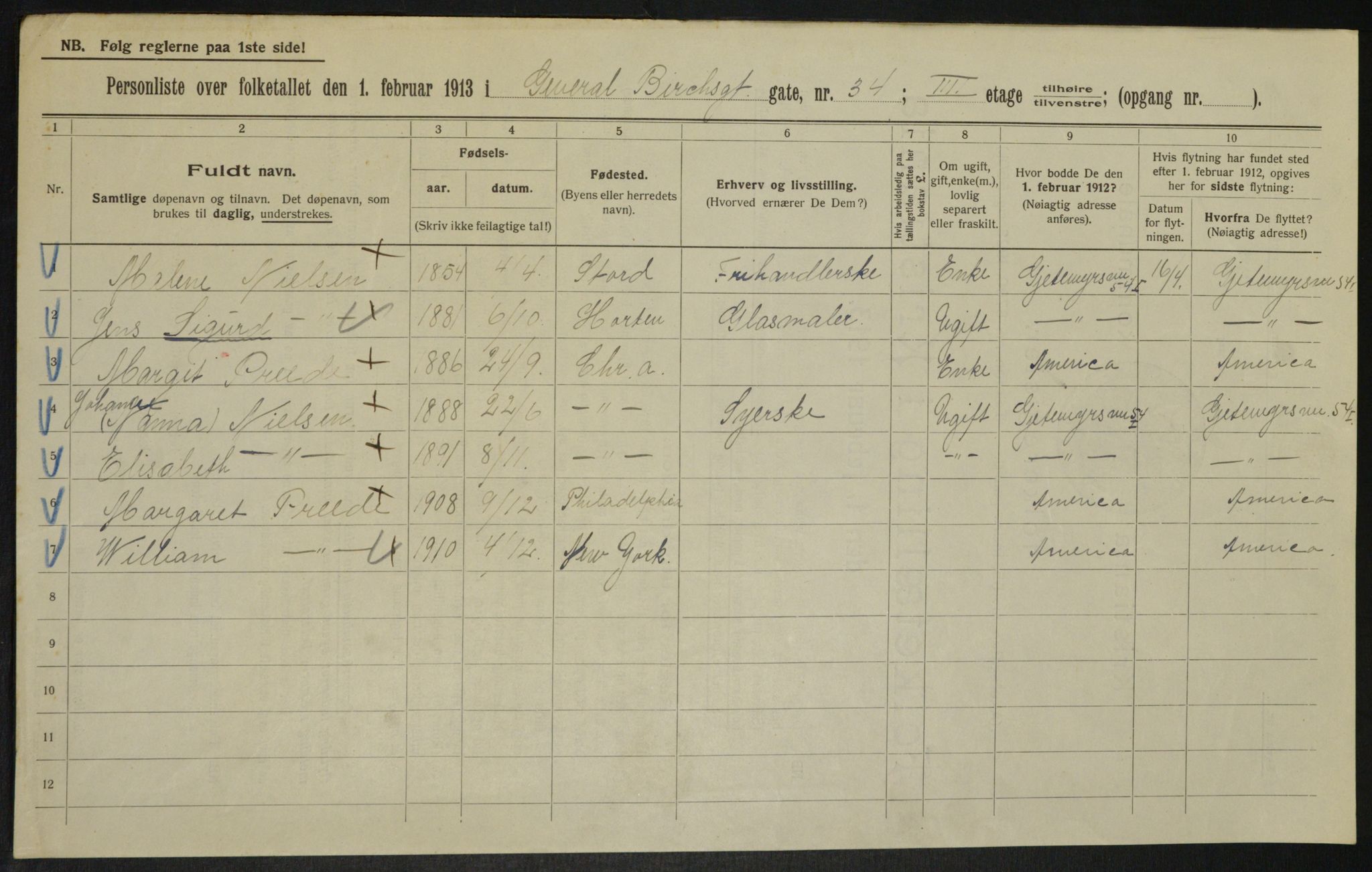 OBA, Municipal Census 1913 for Kristiania, 1913, p. 29262