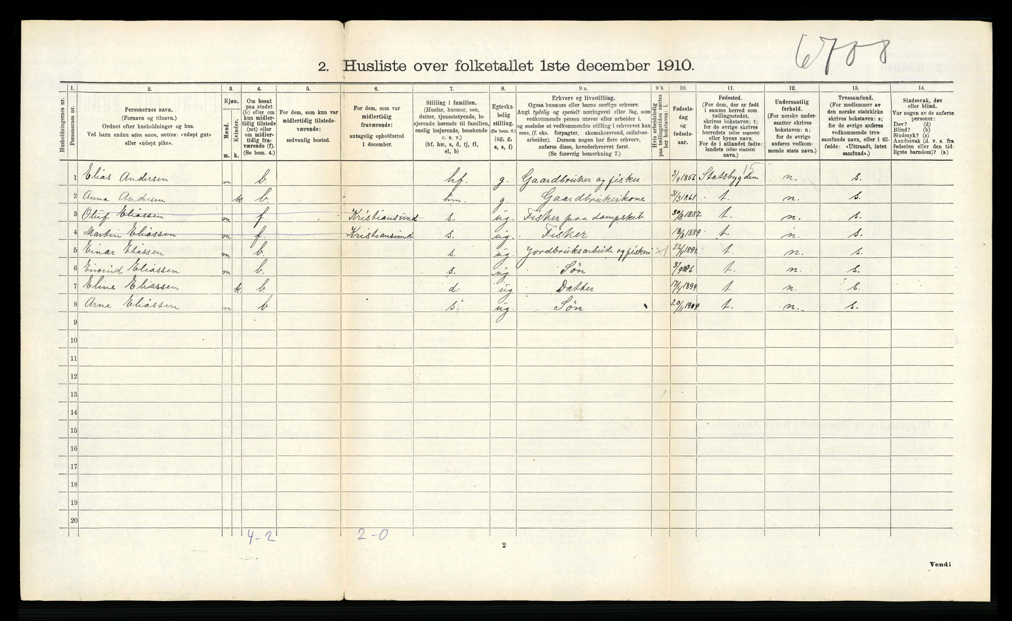 RA, 1910 census for Hadsel, 1910, p. 782