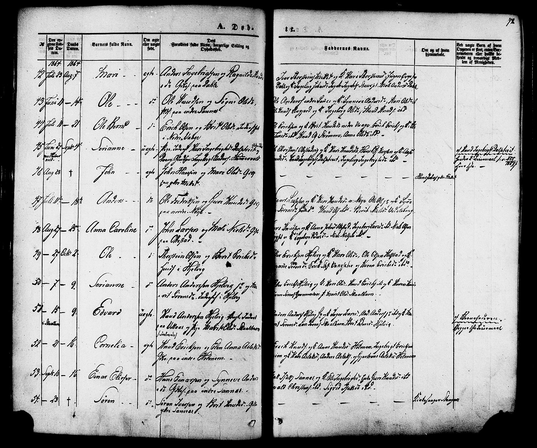 Ministerialprotokoller, klokkerbøker og fødselsregistre - Møre og Romsdal, AV/SAT-A-1454/547/L0603: Parish register (official) no. 547A05, 1846-1877, p. 72