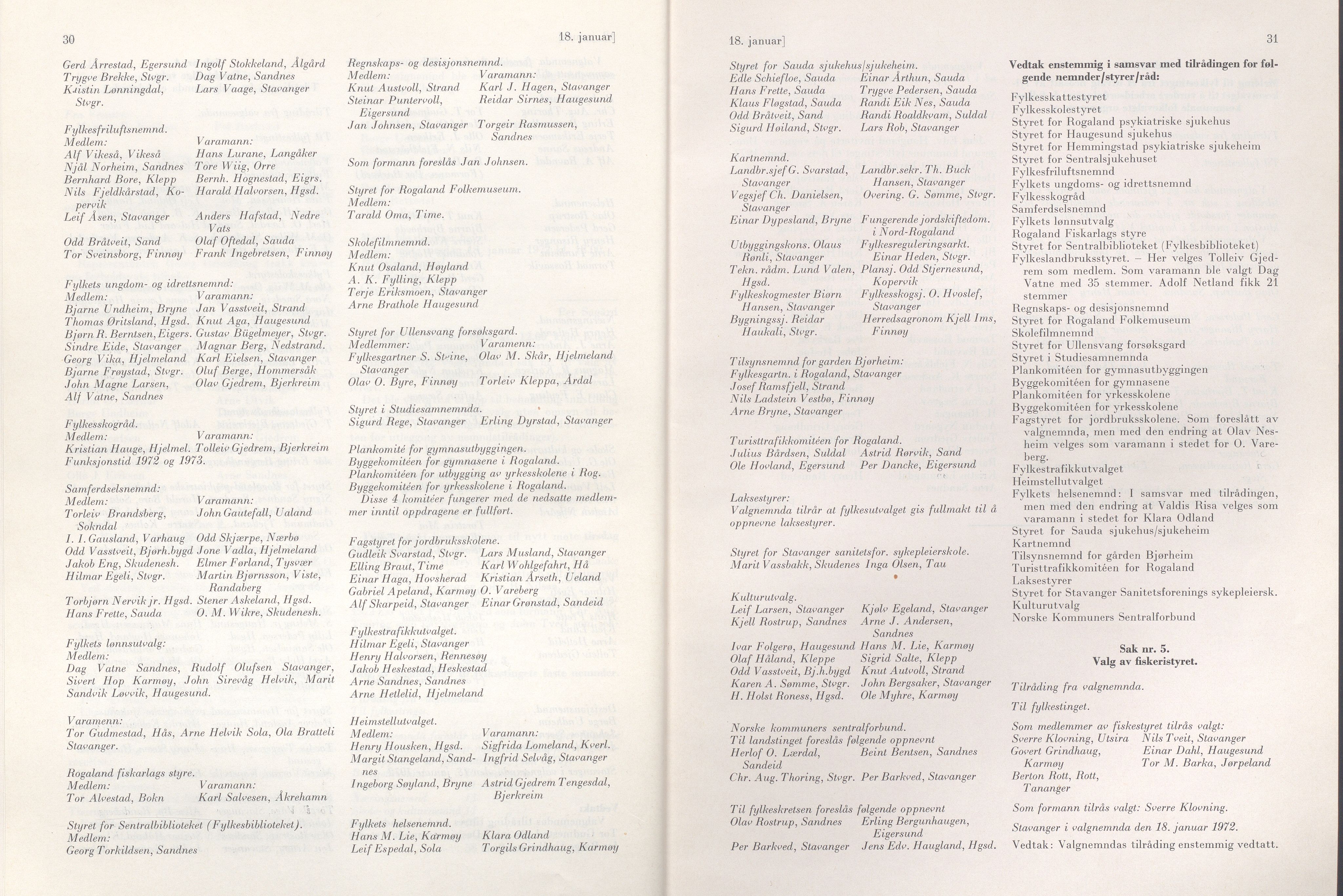 Rogaland fylkeskommune - Fylkesrådmannen , IKAR/A-900/A/Aa/Aaa/L0092: Møtebok , 1972, p. 30-31