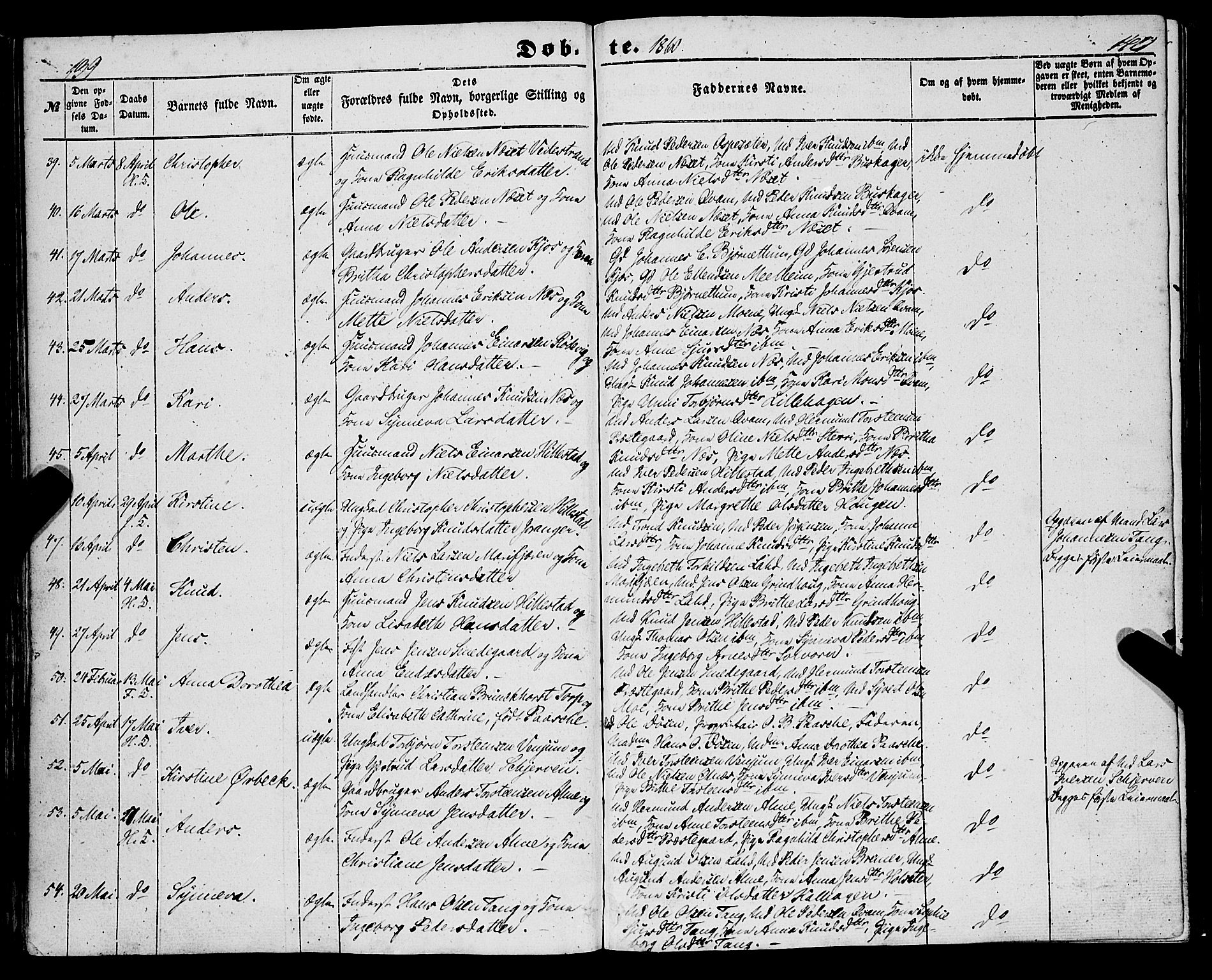 Hafslo sokneprestembete, AV/SAB-A-80301/H/Haa/Haaa/L0009: Parish register (official) no. A 9, 1852-1873, p. 139-140