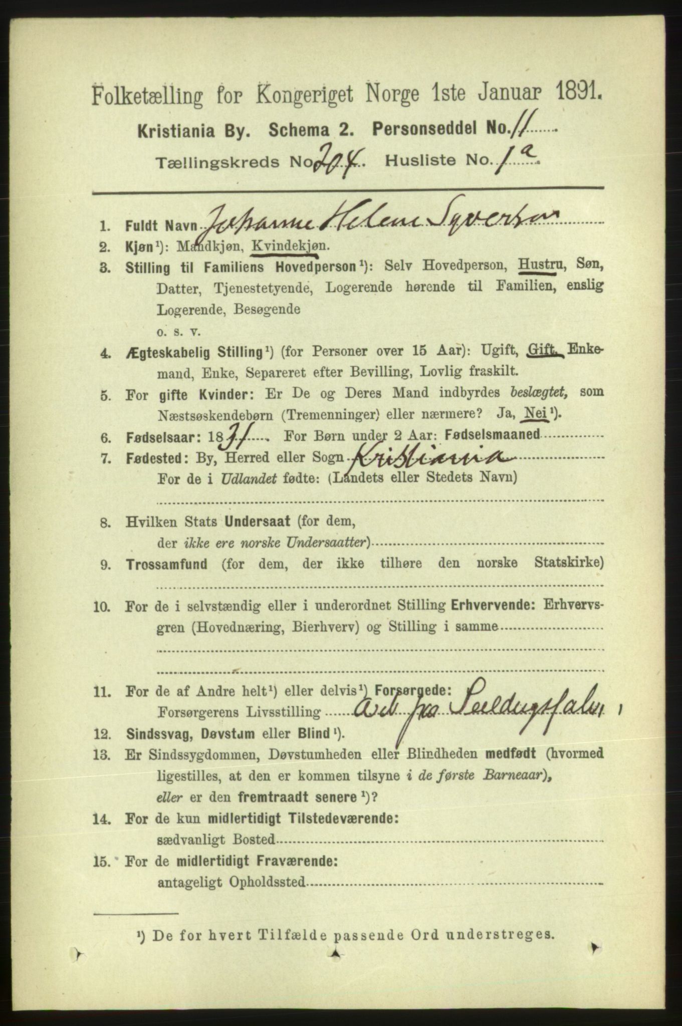 RA, 1891 census for 0301 Kristiania, 1891, p. 122916