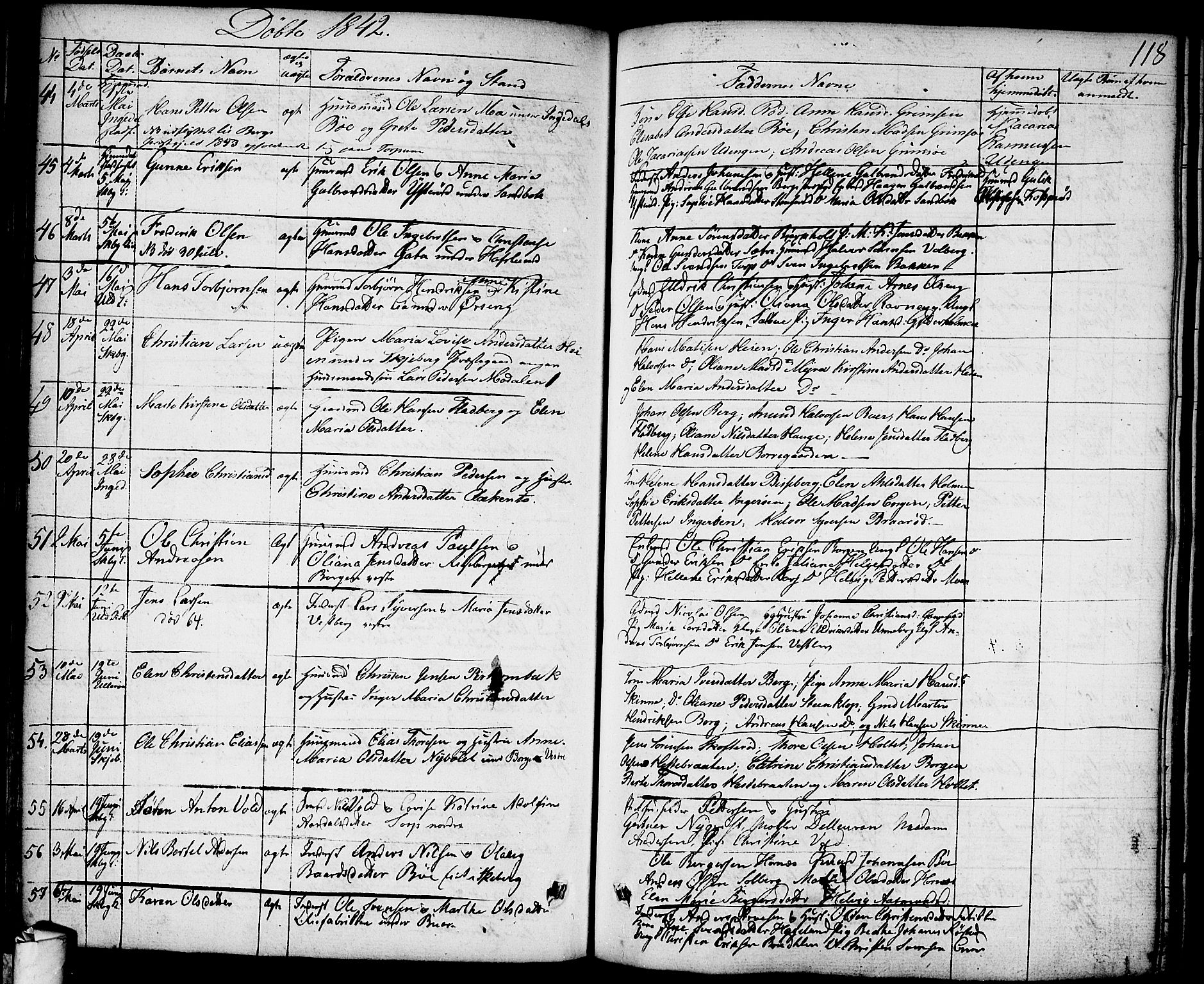 Skjeberg prestekontor Kirkebøker, SAO/A-10923/F/Fa/L0005: Parish register (official) no. I 5, 1830-1845, p. 118
