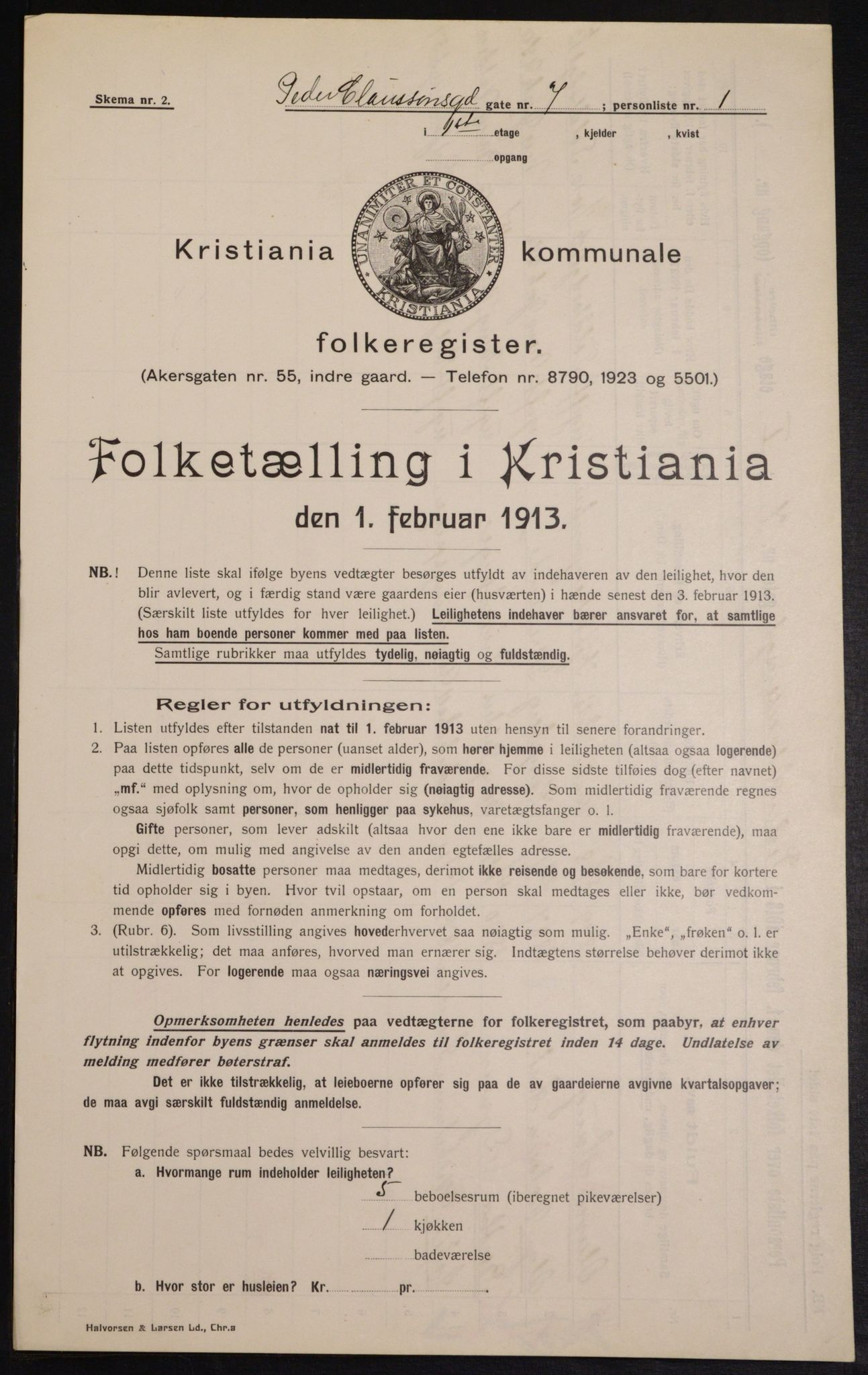 OBA, Municipal Census 1913 for Kristiania, 1913, p. 78959