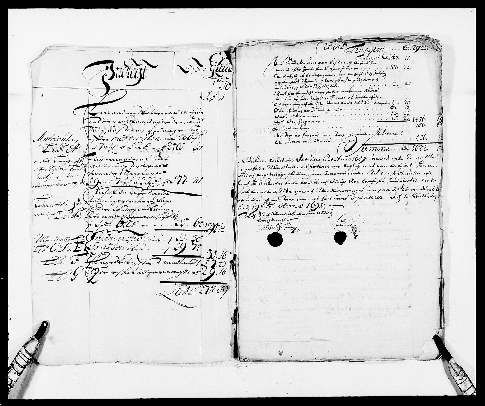 Rentekammeret inntil 1814, Reviderte regnskaper, Fogderegnskap, RA/EA-4092/R59/L3940: Fogderegnskap Gauldal, 1689-1690, p. 3