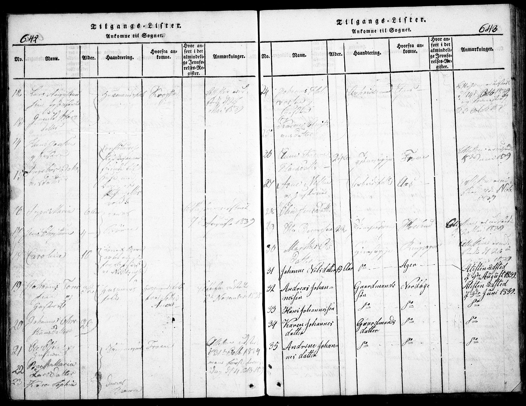 Nesodden prestekontor Kirkebøker, AV/SAO-A-10013/G/Ga/L0001: Parish register (copy) no. I 1, 1814-1847, p. 642-643