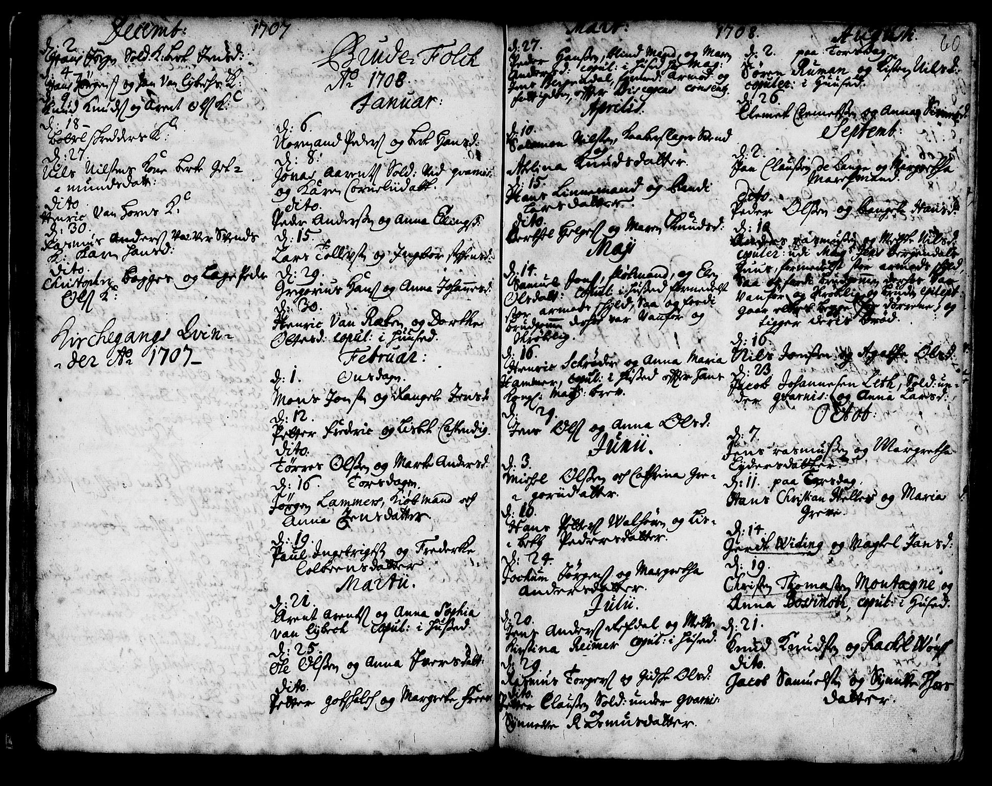 Korskirken sokneprestembete, SAB/A-76101/H/Haa/L0008: Parish register (official) no. A 8, 1698-1747, p. 60