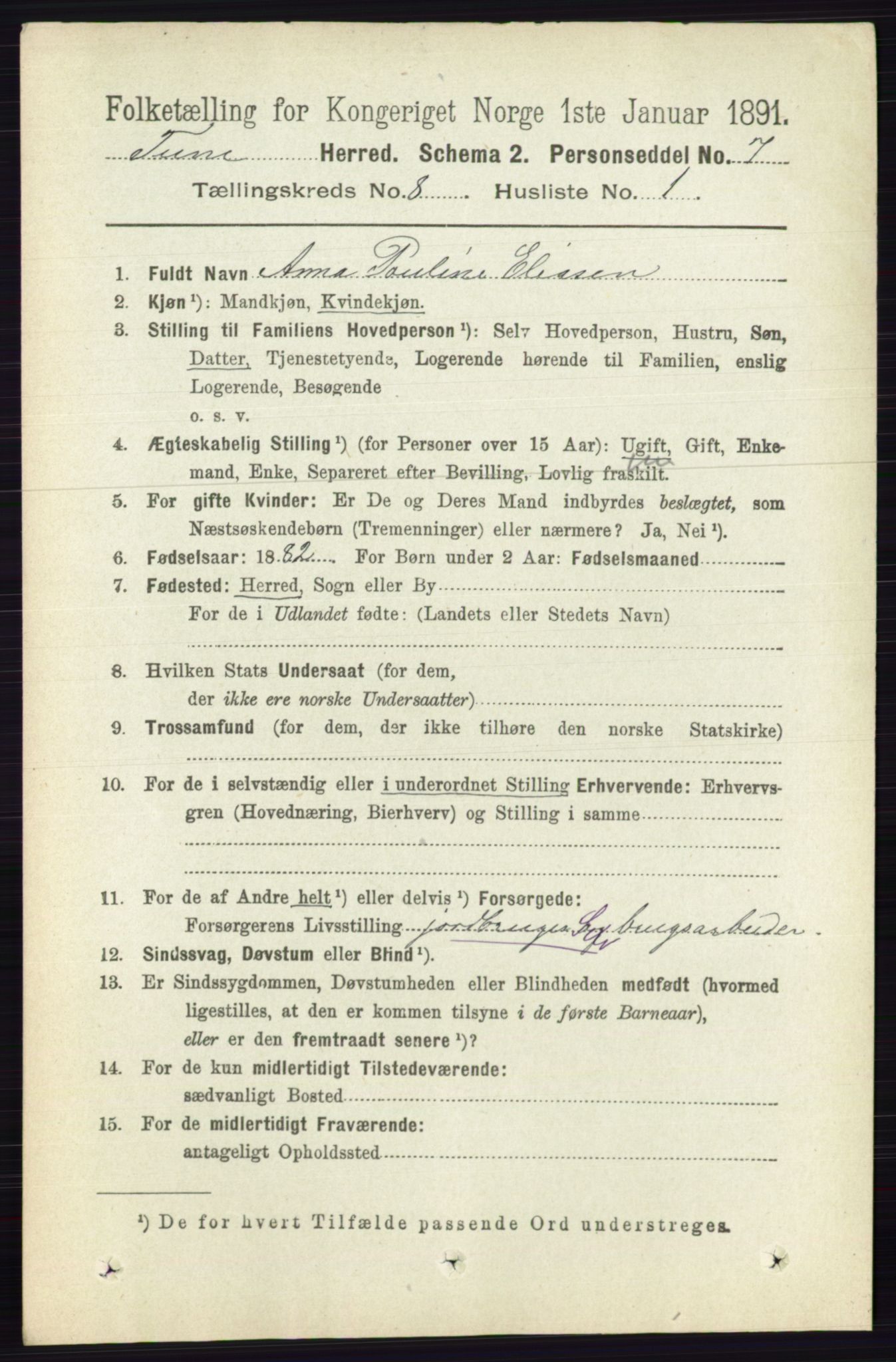RA, 1891 census for 0130 Tune, 1891, p. 5782