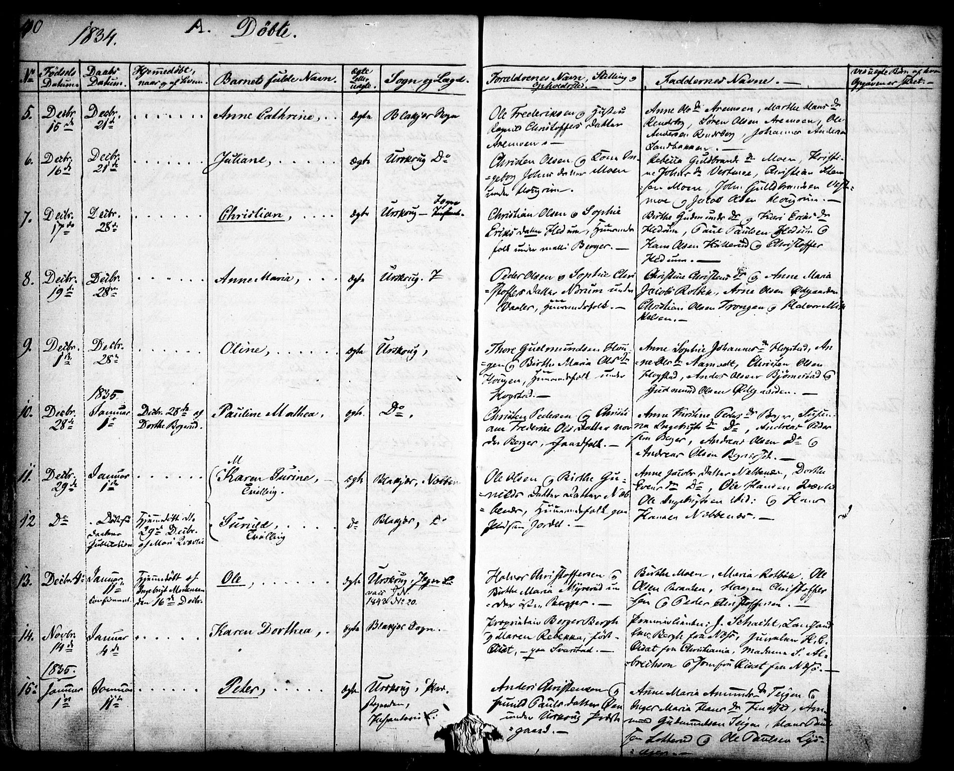 Aurskog prestekontor Kirkebøker, SAO/A-10304a/F/Fa/L0006: Parish register (official) no. I 6, 1829-1853, p. 40