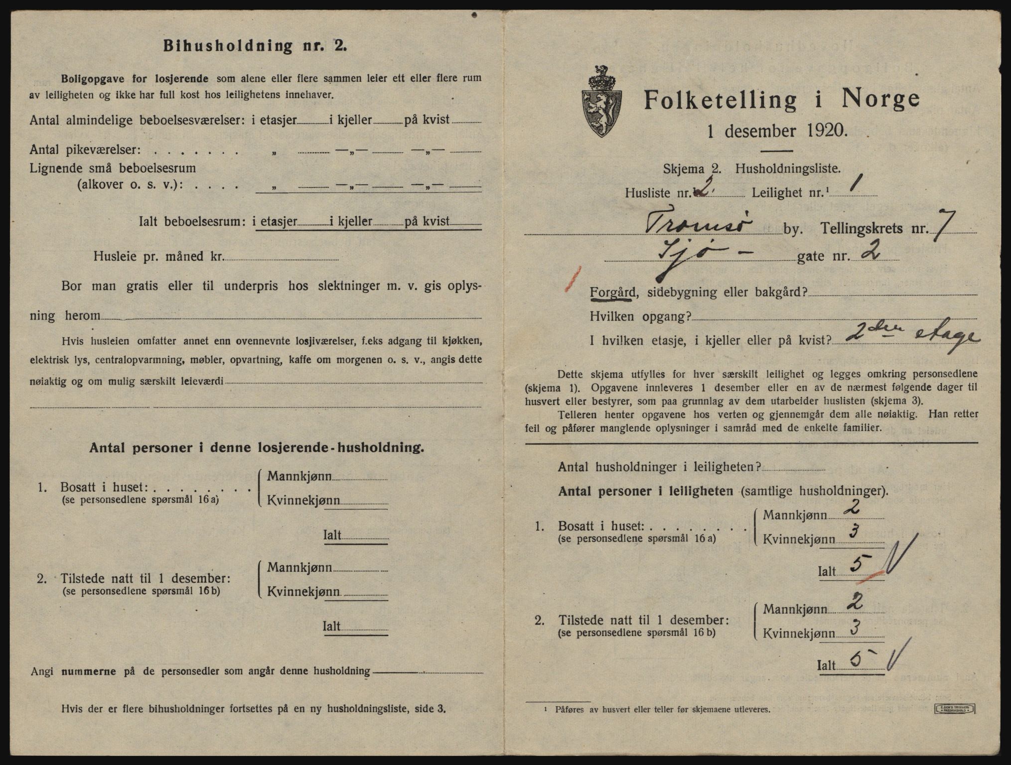 SATØ, 1920 census for Tromsø, 1920, p. 4253