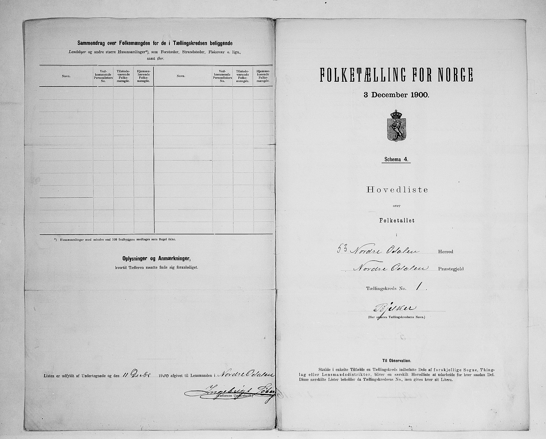 SAH, 1900 census for Nord-Odal, 1900, p. 16