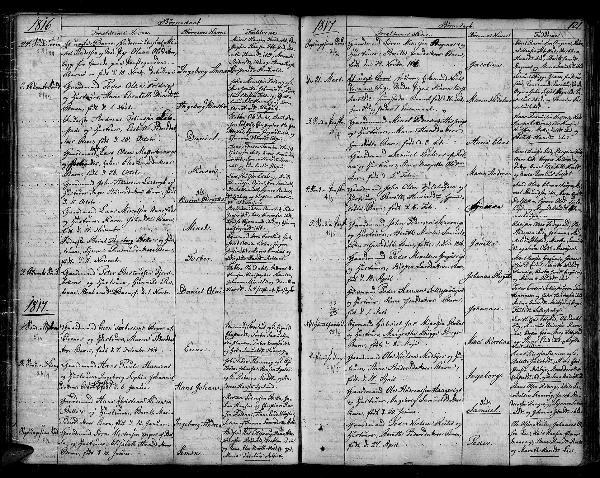 Ibestad sokneprestembete, SATØ/S-0077/H/Ha/Haa/L0004kirke: Parish register (official) no. 4, 1801-1824, p. 121