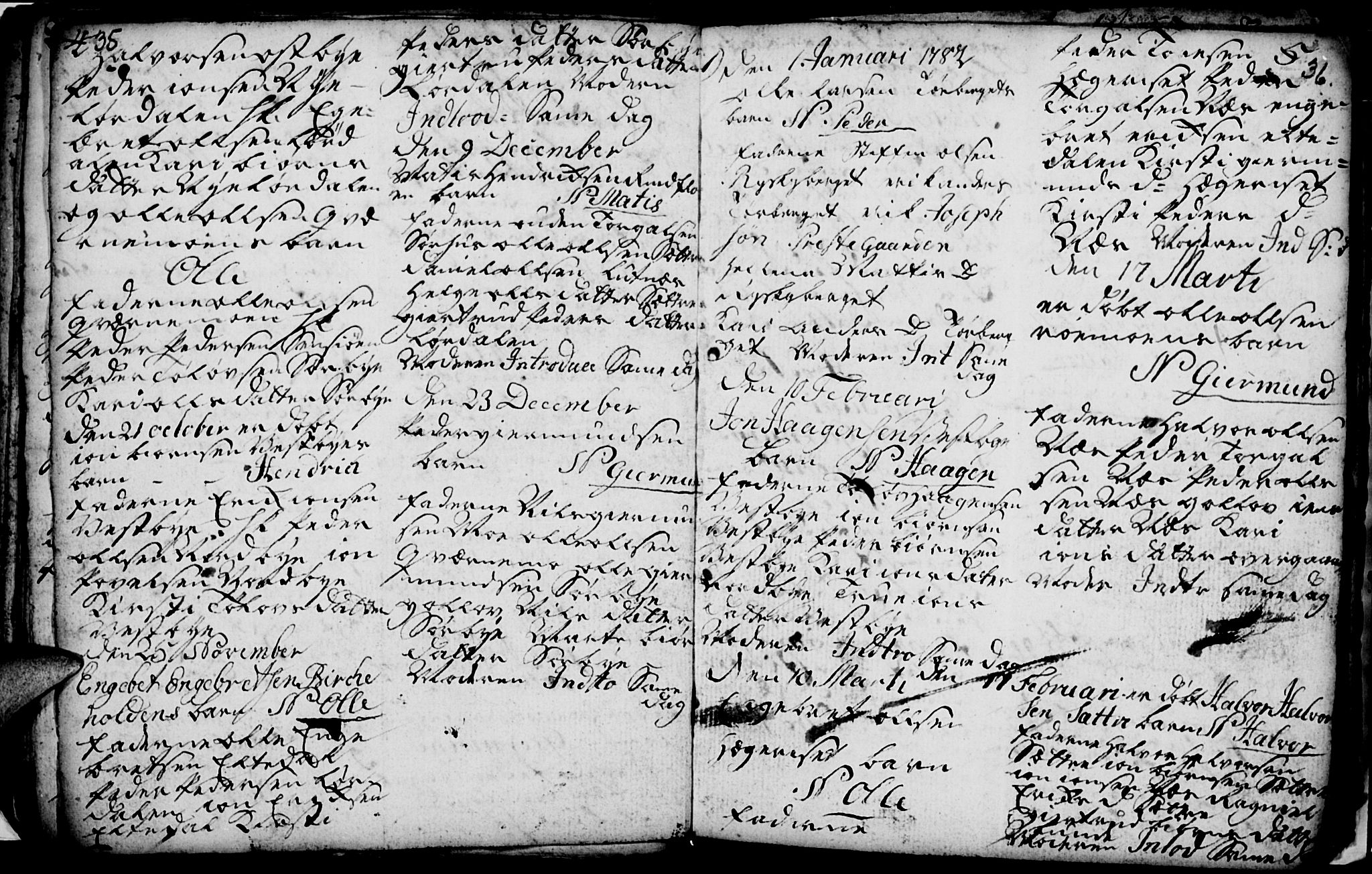 Trysil prestekontor, SAH/PREST-046/H/Ha/Hab/L0001: Parish register (copy) no. 1, 1781-1799, p. 35-36