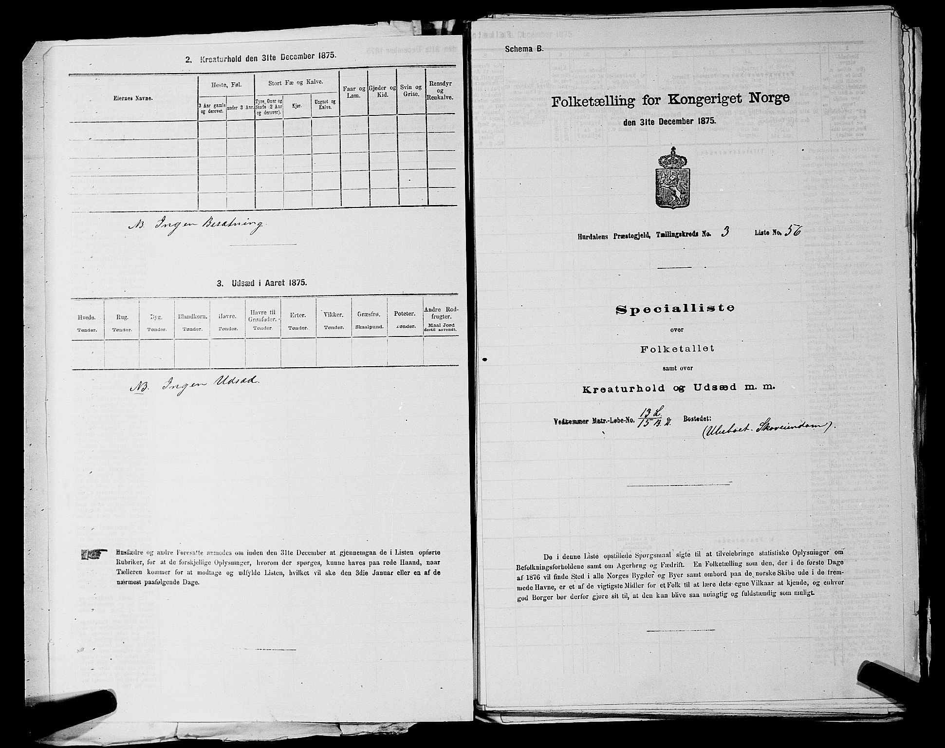 RA, 1875 census for 0239P Hurdal, 1875, p. 460